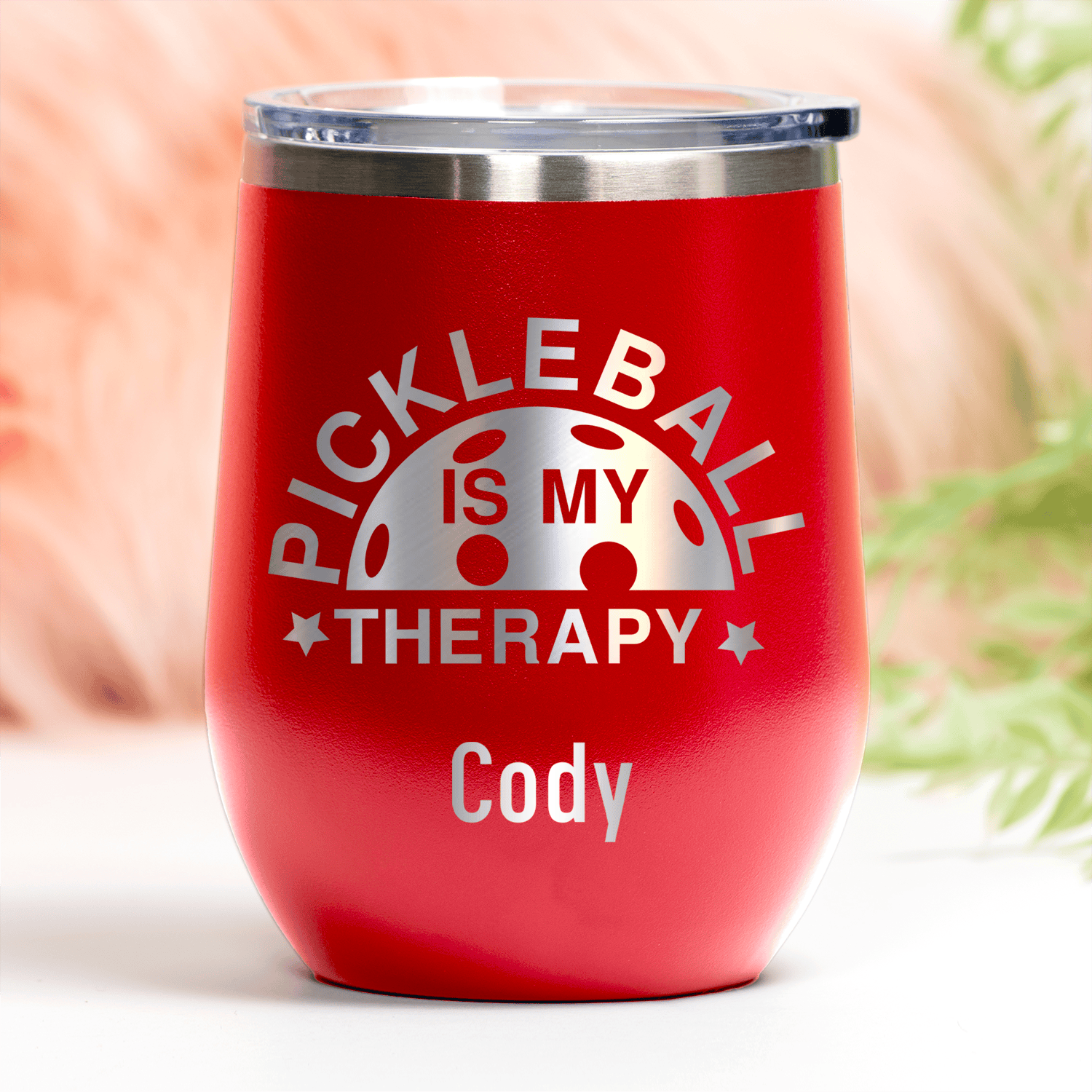 Pickleball Therapy Wine Tumbler