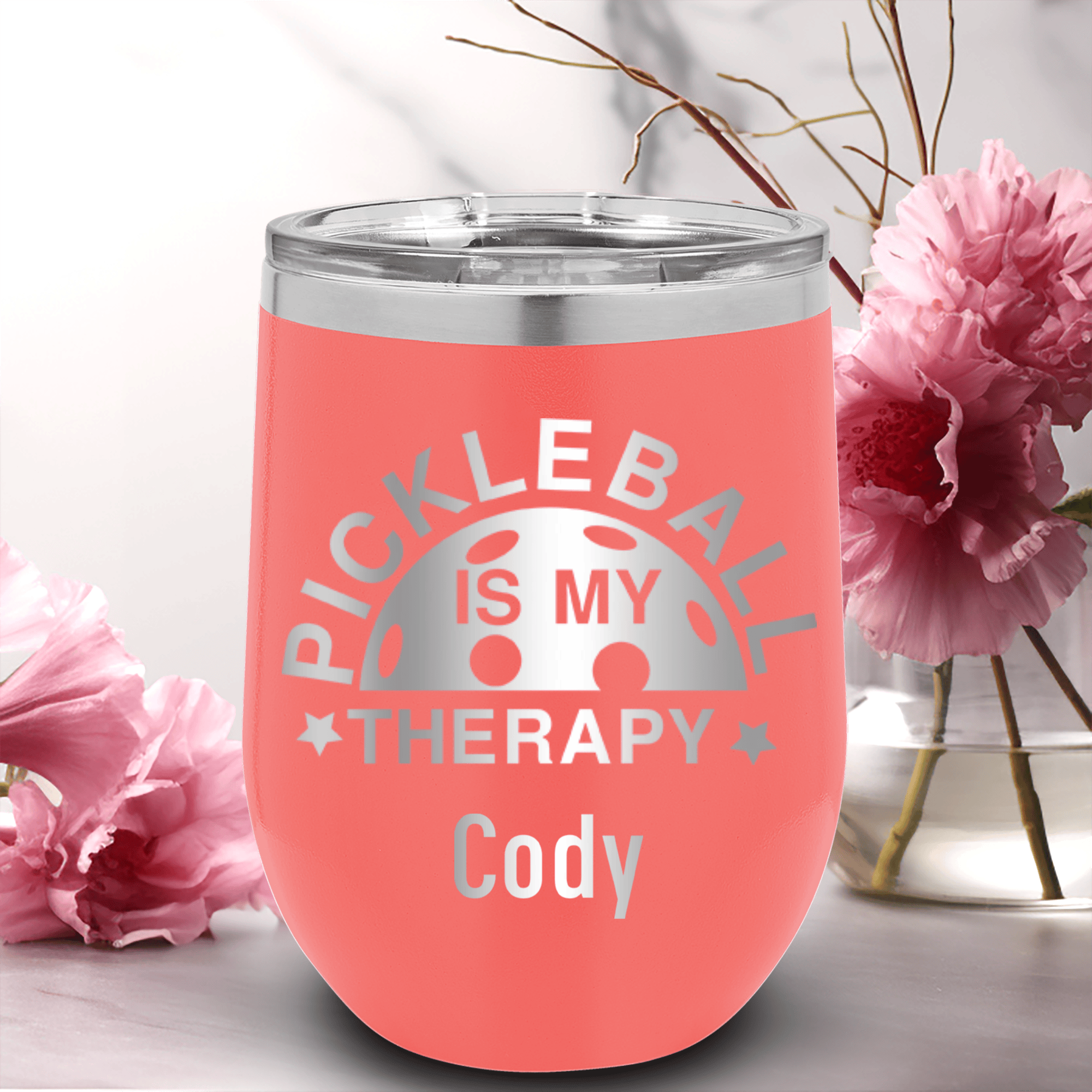 Pickleball Therapy Wine Tumbler