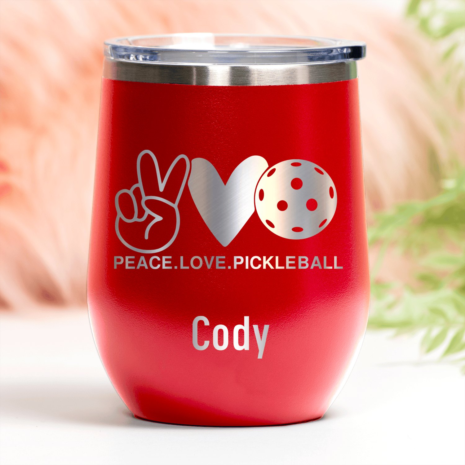 Pickles Peach And Love Wine Tumbler