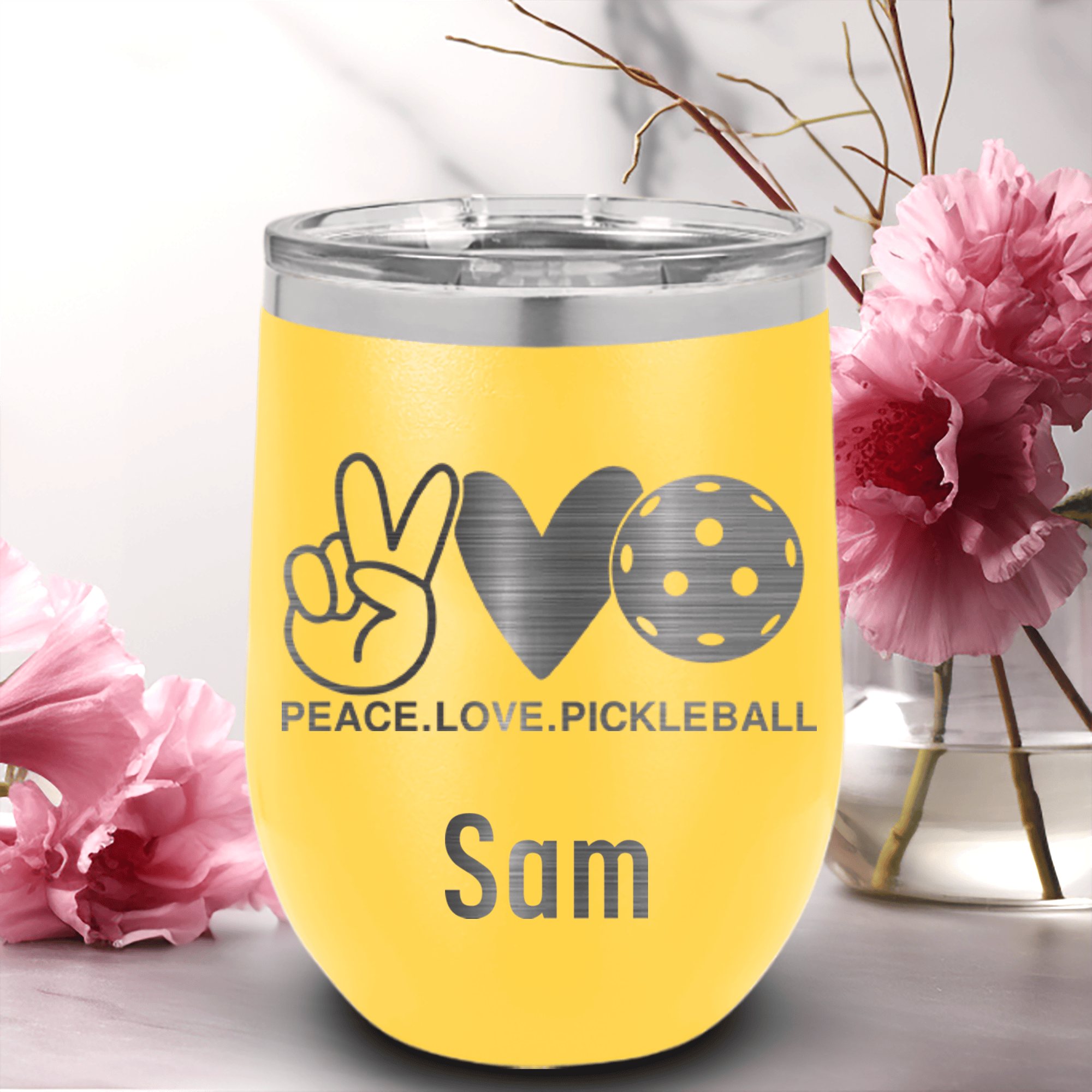 Pickles Peach And Love Wine Tumbler