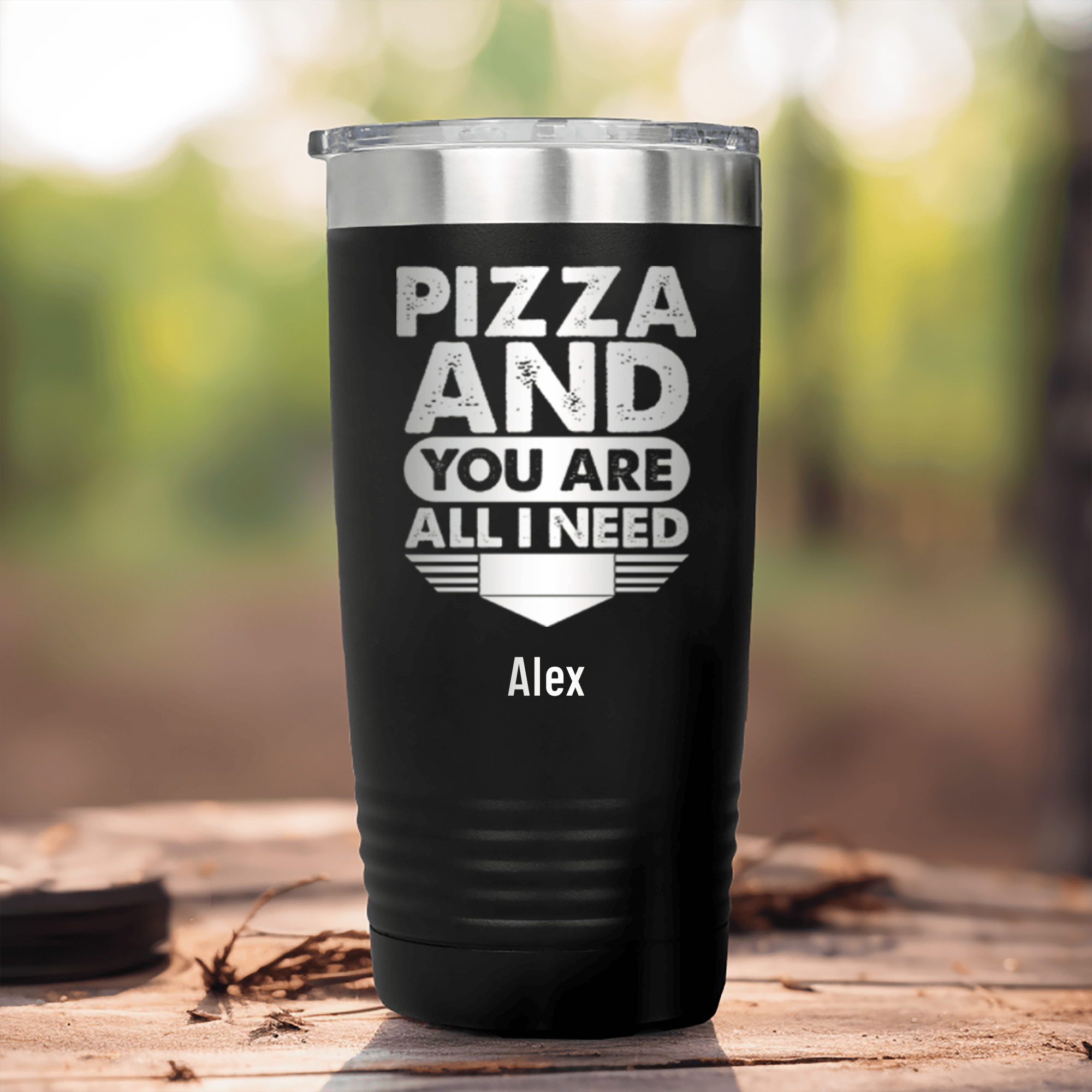 Black Best Friend Tumbler With Pizza And You Are All I Need Design