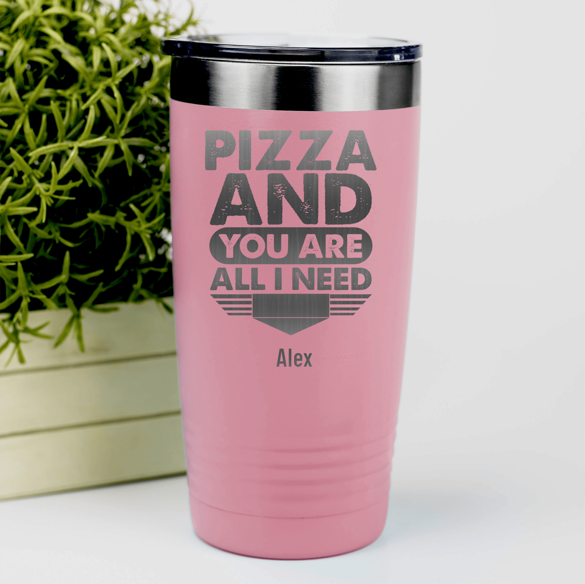 Salmon Best Friend Tumbler With Pizza And You Are All I Need Design