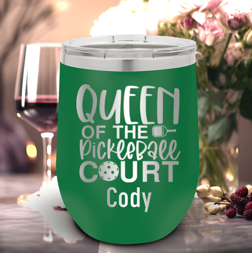 Queen Of The Pickleball Court Wine Tumbler