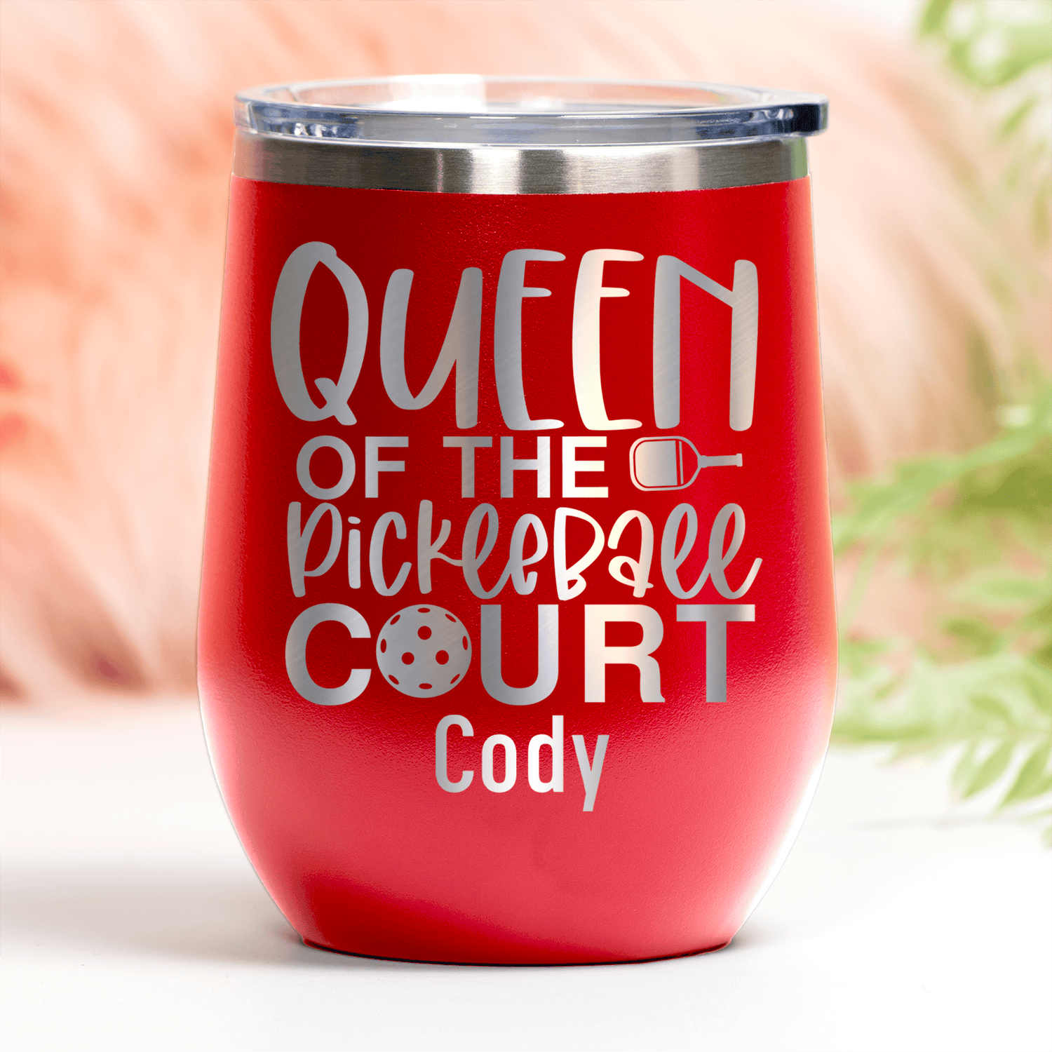 Queen Of The Pickleball Court Wine Tumbler