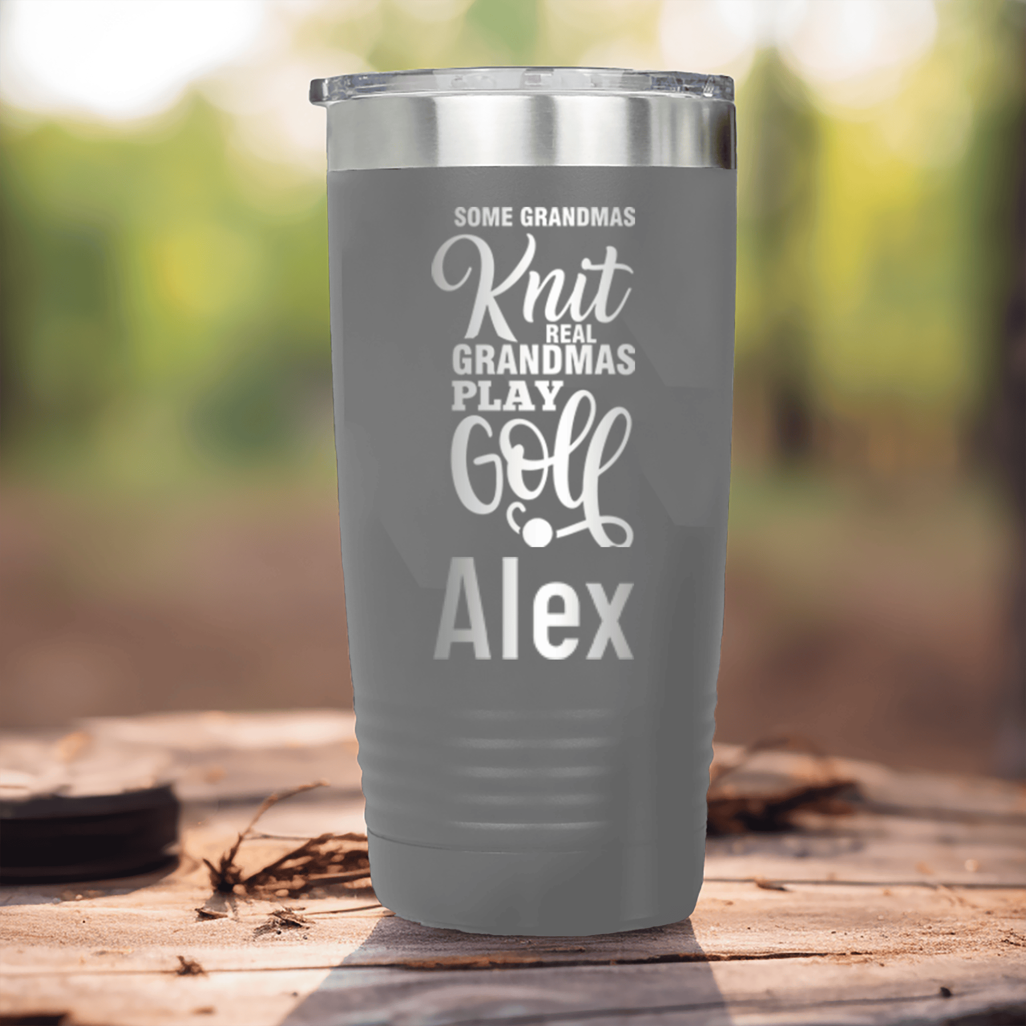 Grey Golf Gifts For Her Tumbler With Real Ladies Golf Design