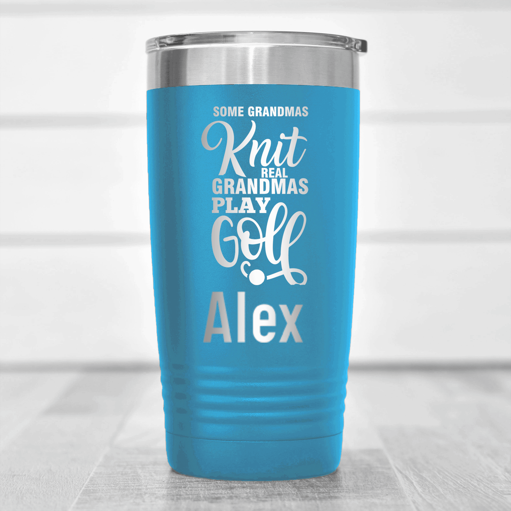 Light Blue Golf Gifts For Her Tumbler With Real Ladies Golf Design