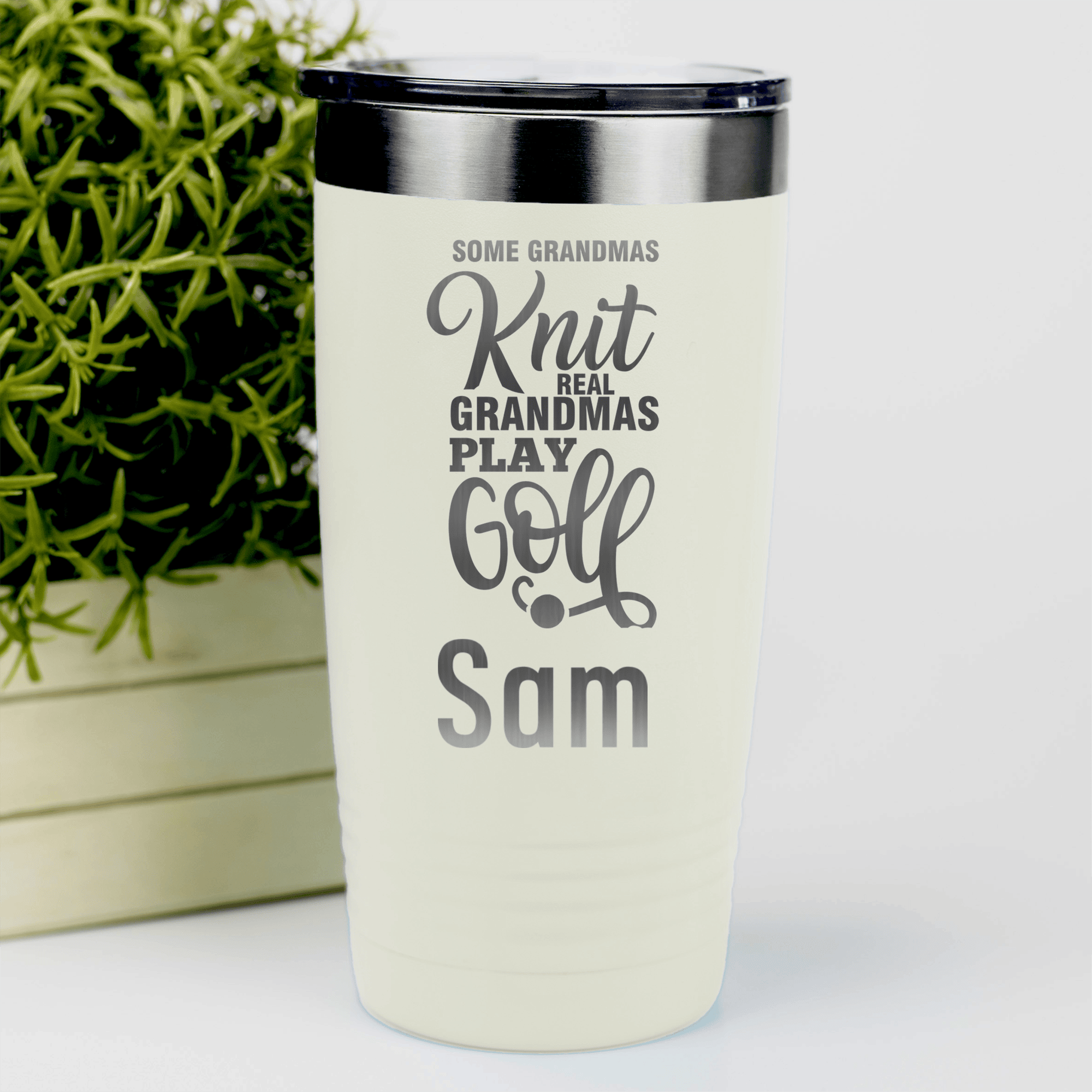 White Golf Gifts For Her Tumbler With Real Ladies Golf Design