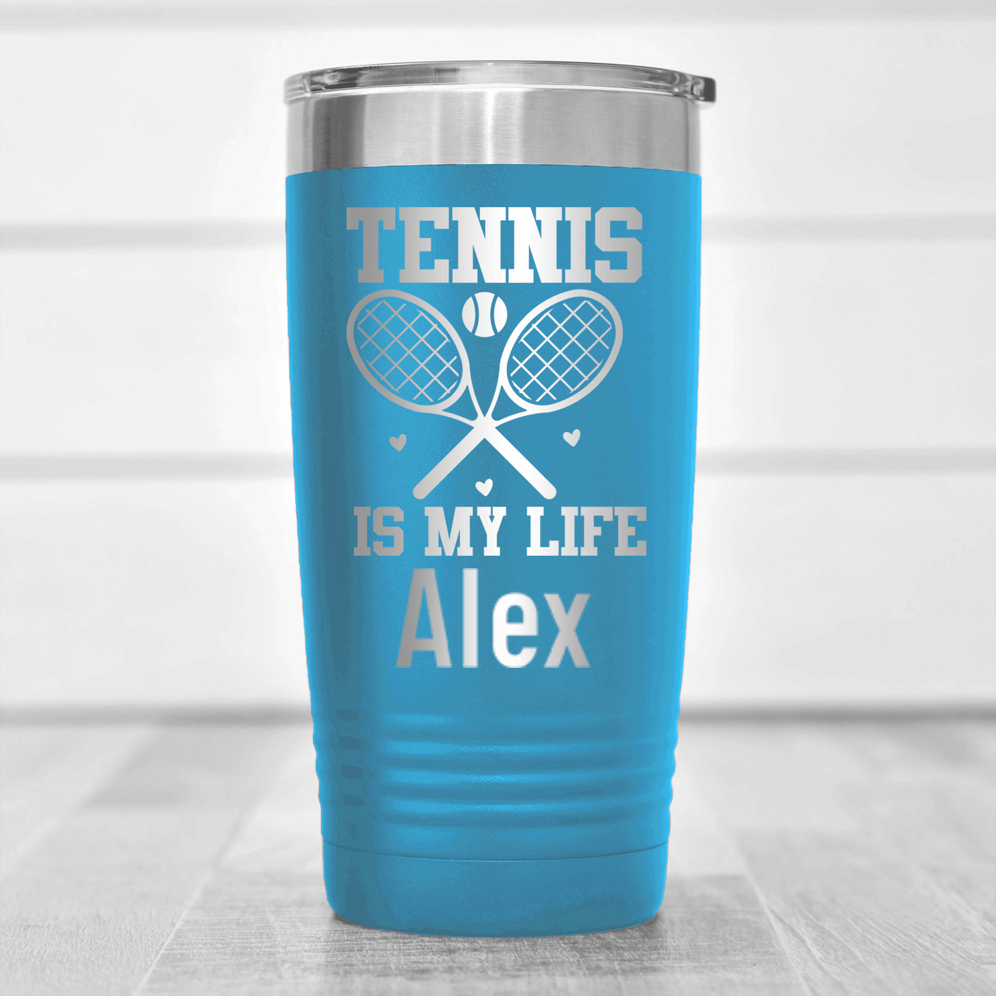 Light Blue Tennis For Her Tumbler With Rockin Tennis Life Design