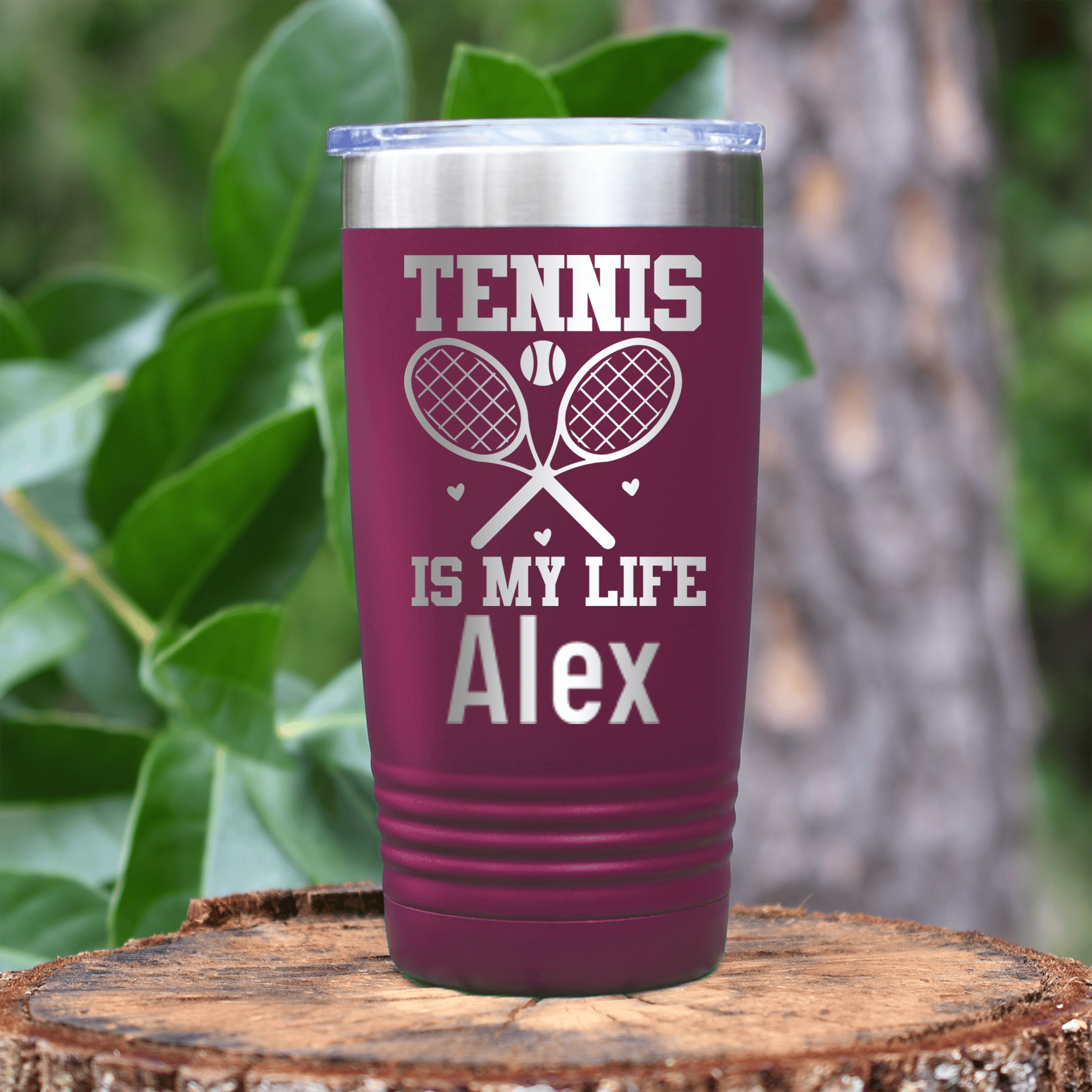 Maroon Tennis For Her Tumbler With Rockin Tennis Life Design