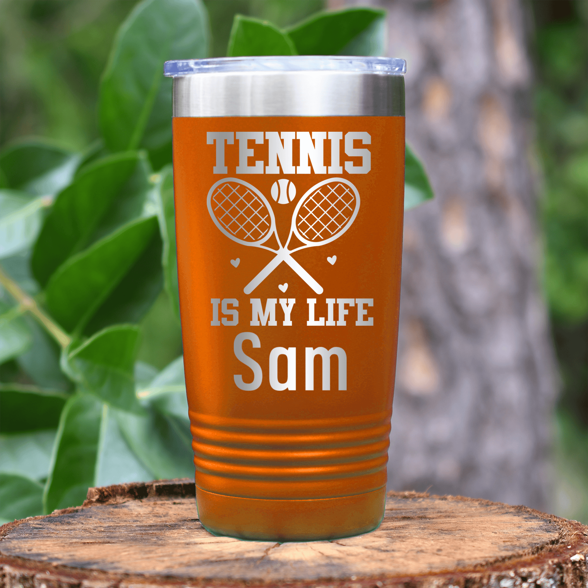 Orange Tennis For Her Tumbler With Rockin Tennis Life Design