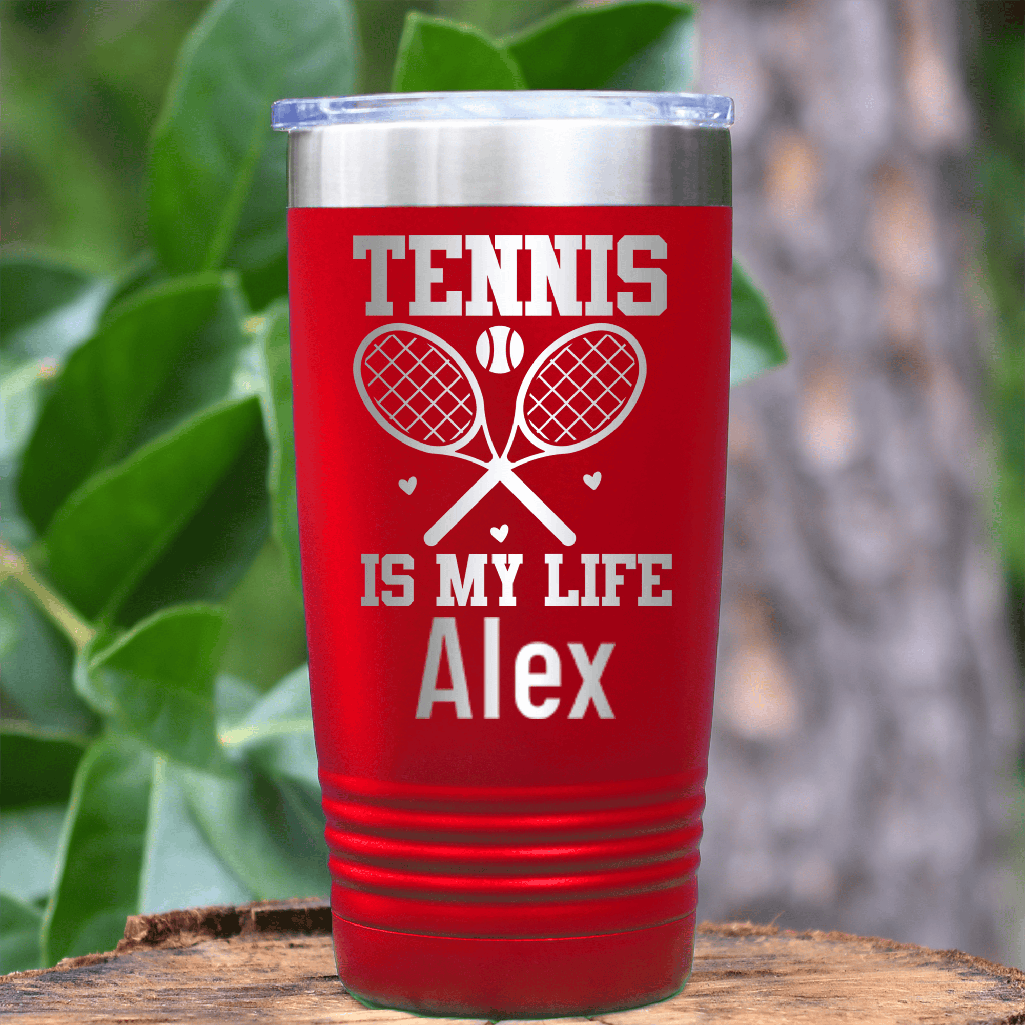 Red Tennis For Her Tumbler With Rockin Tennis Life Design