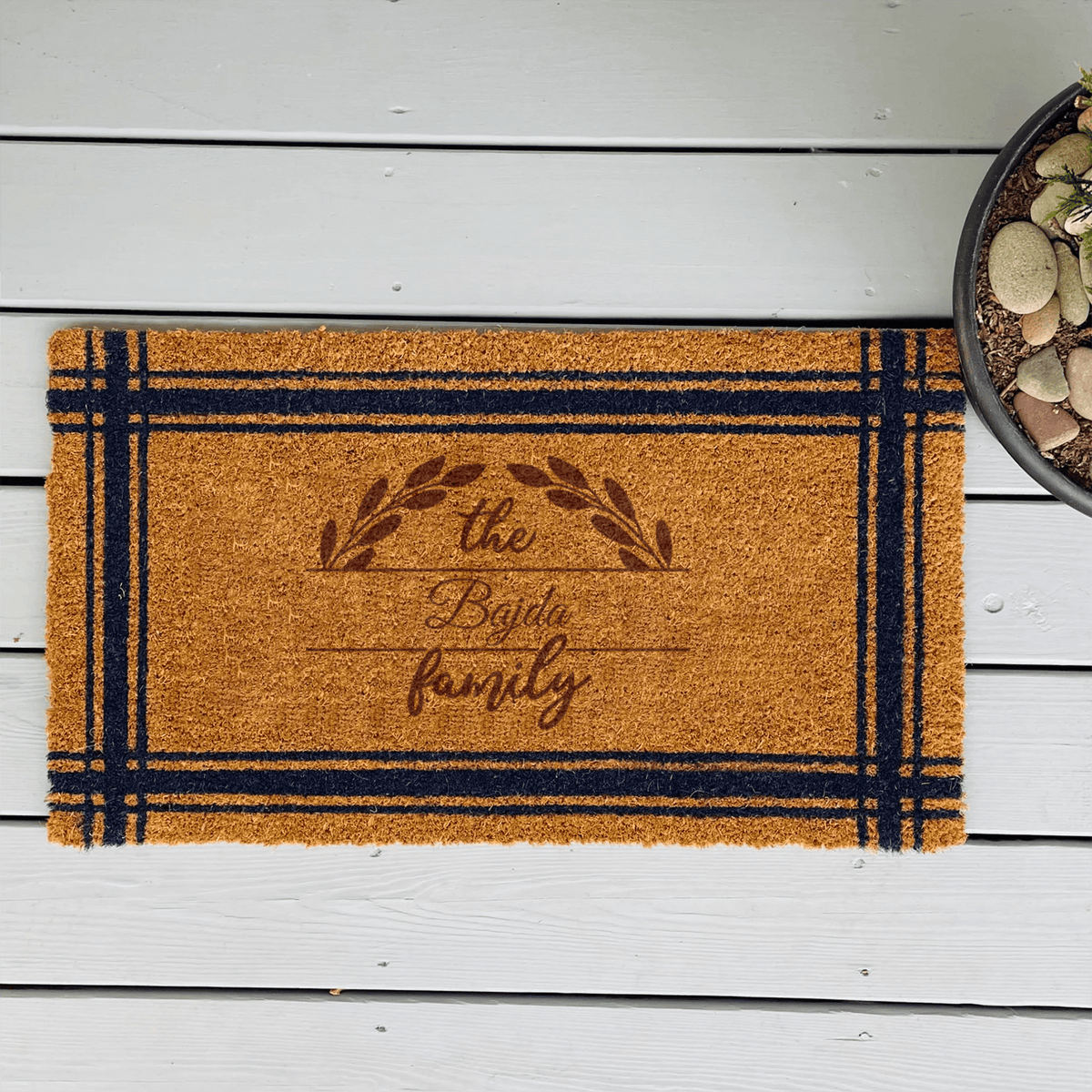 Roots And Leaves Engraved Door Mat