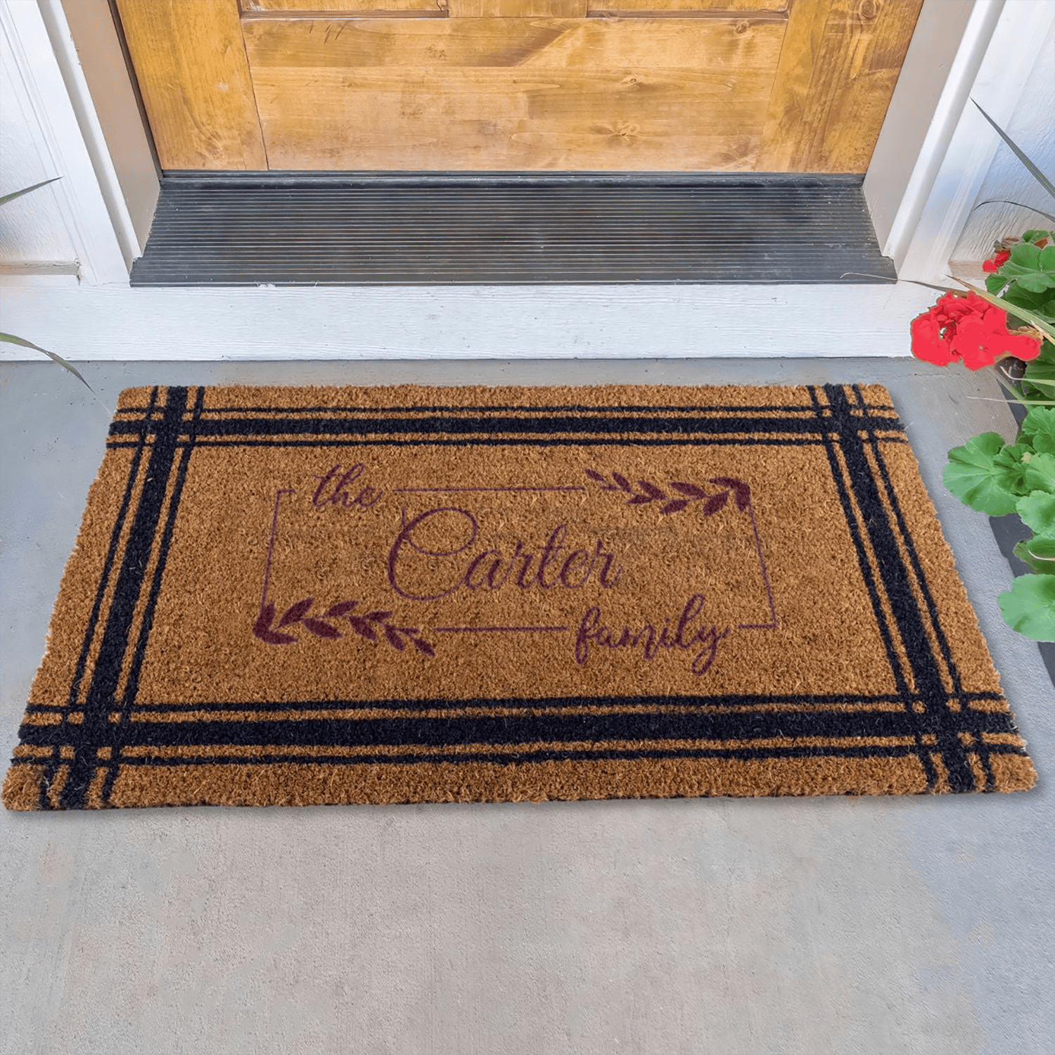 Roots And Rings Engraved Door Mat