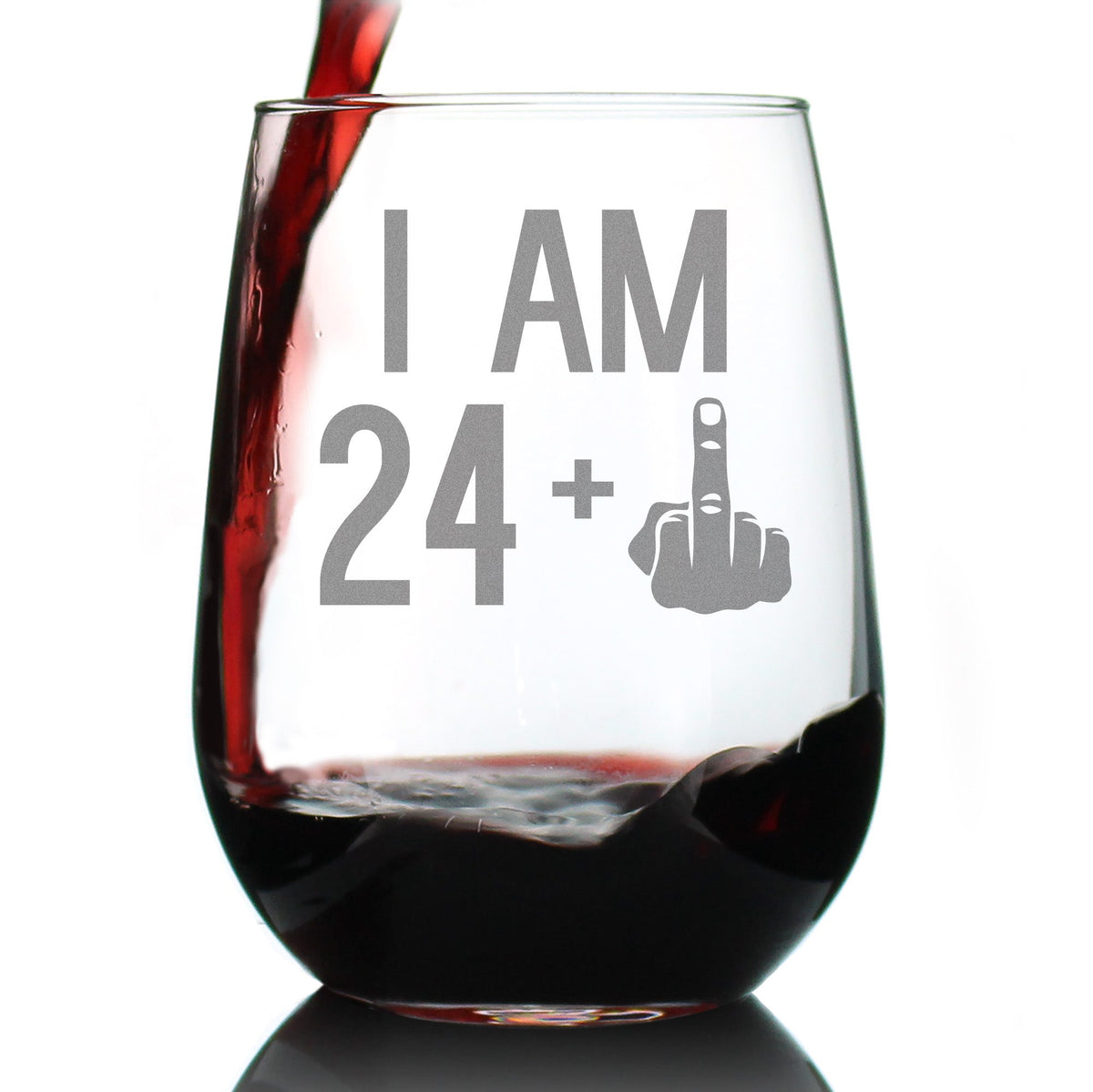 25th Birthday Stemless Wine Glass