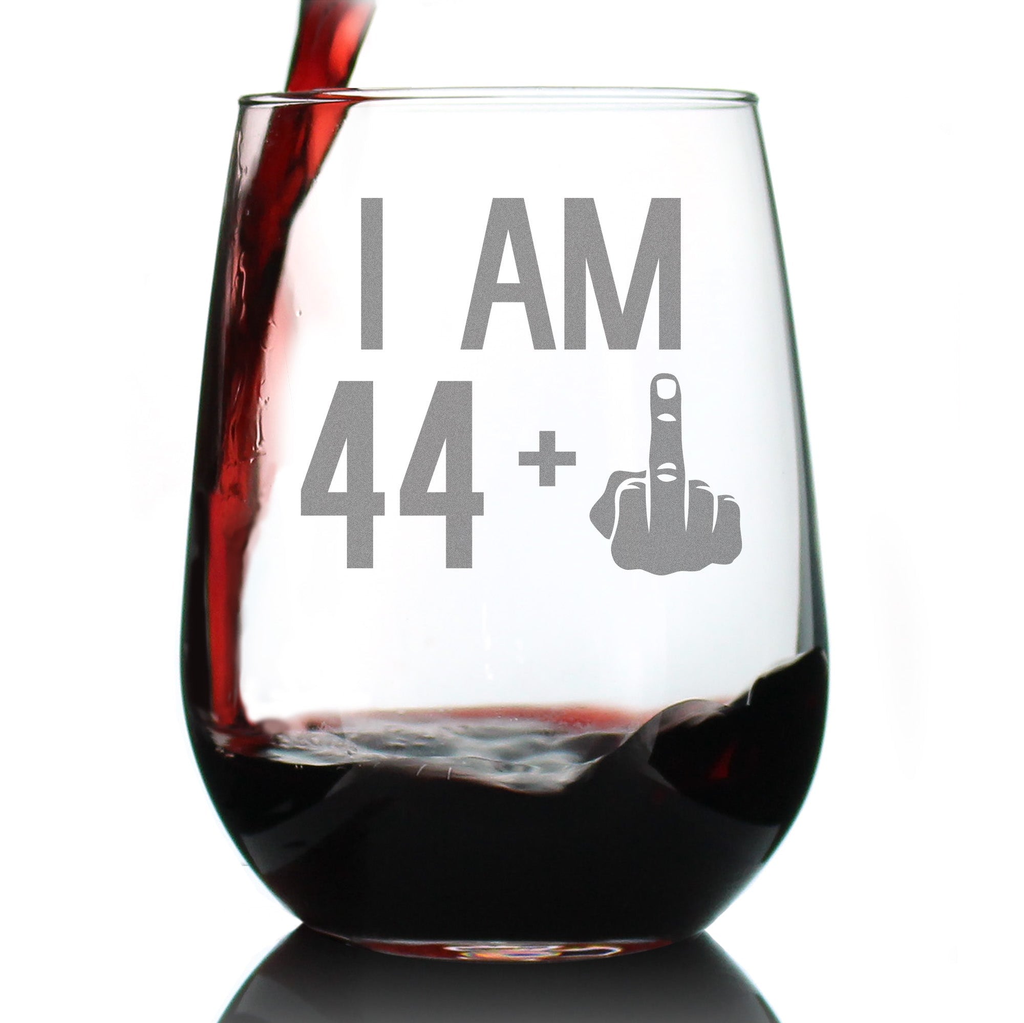 45th Birthday Stemless Wine Glass