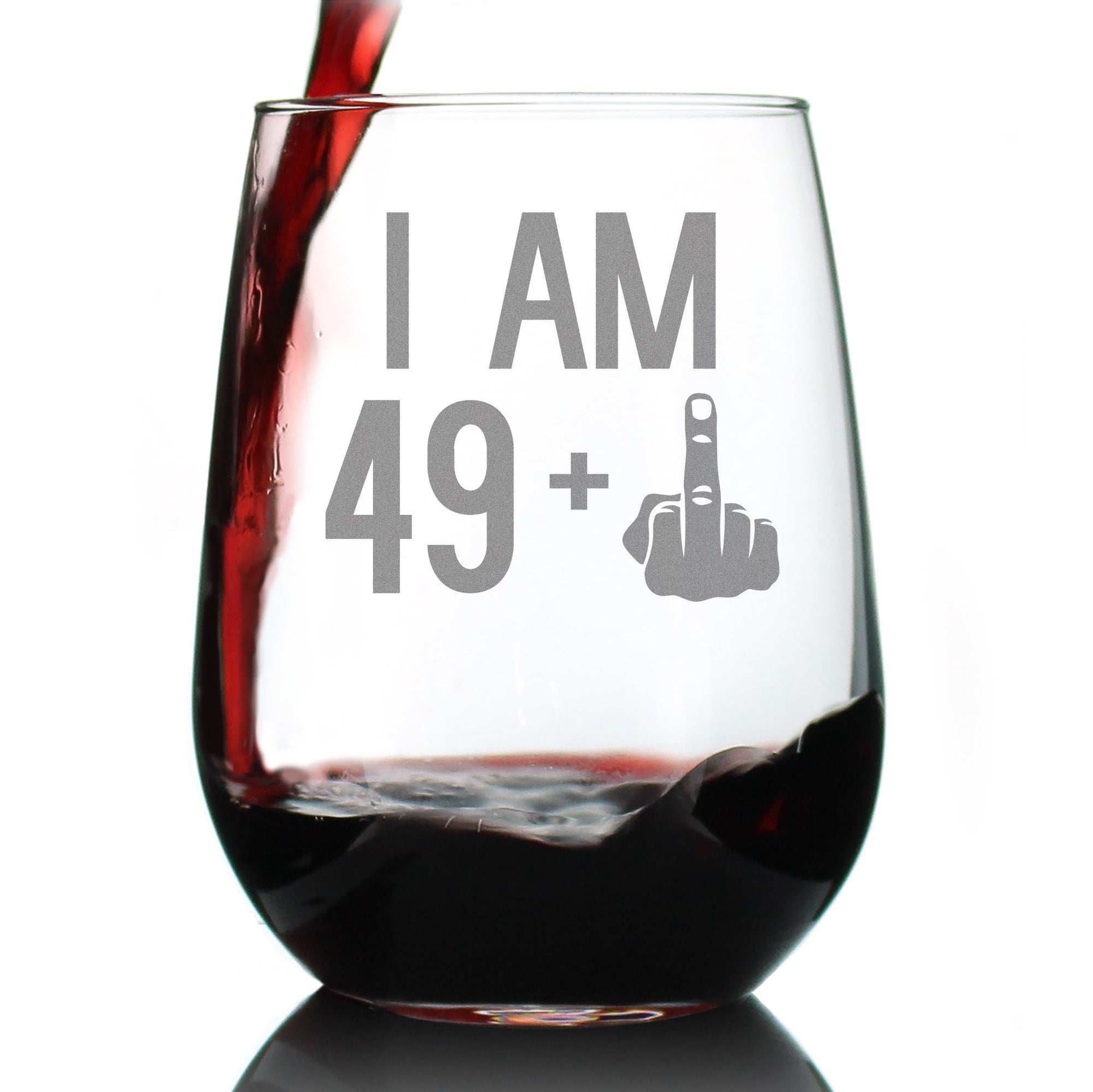 50th Birthday Stemless Wine Glass