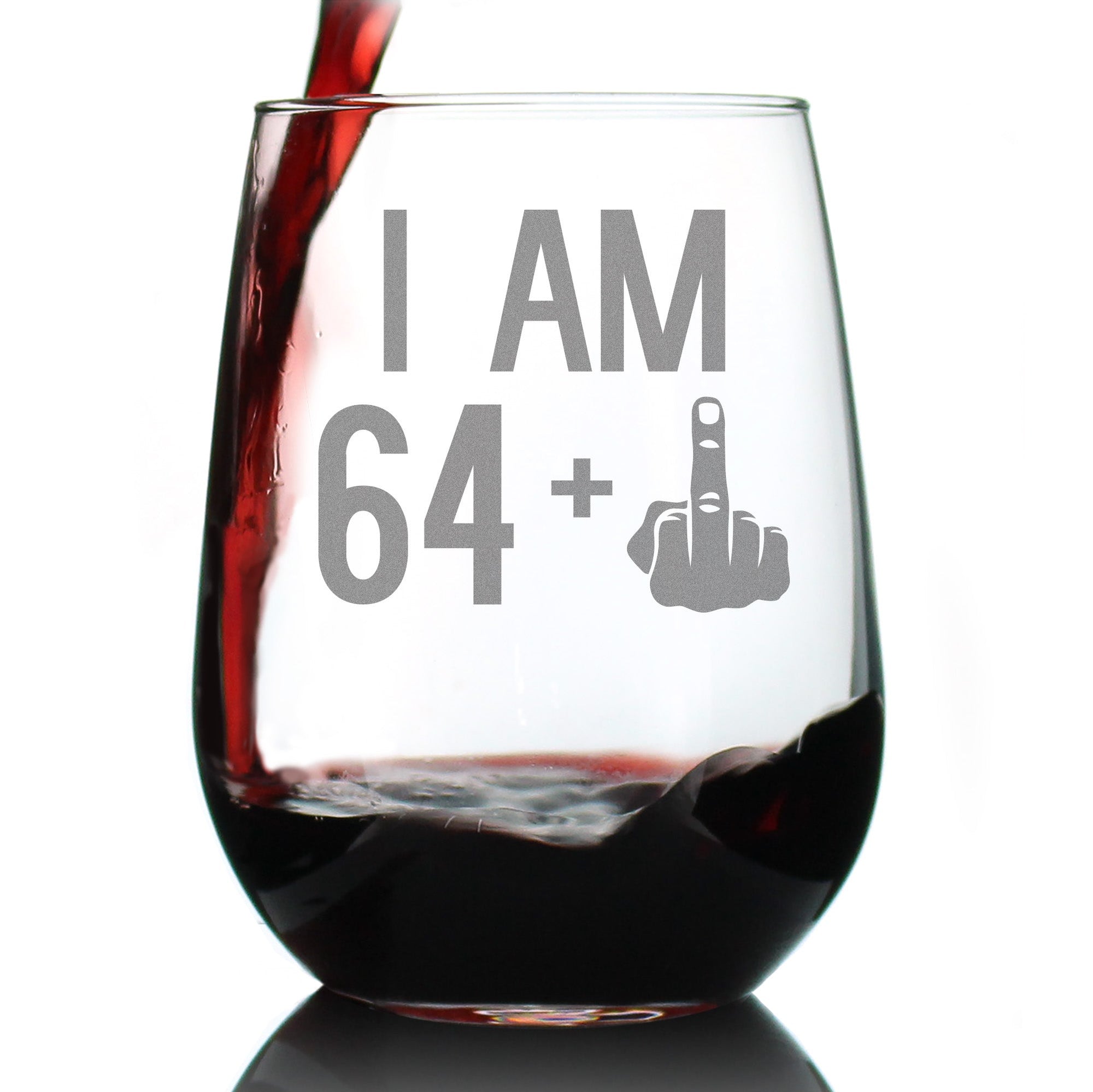 65th Birthday Stemless Wine Glass