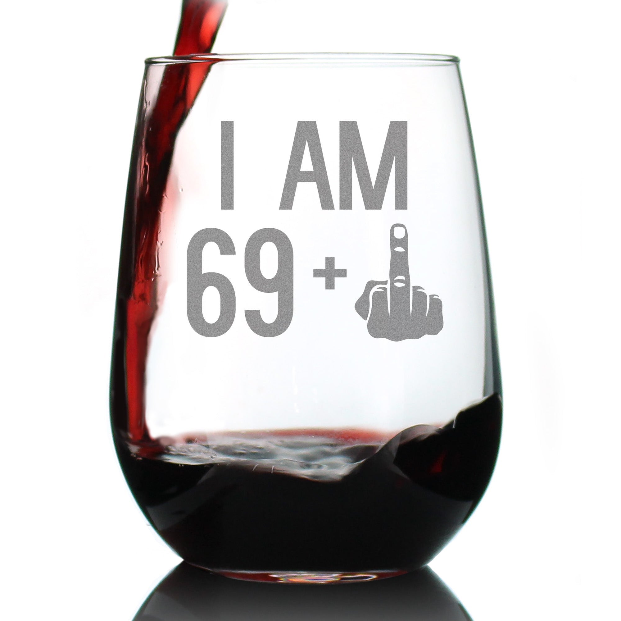 70th Birthday Stemless Wine Glass