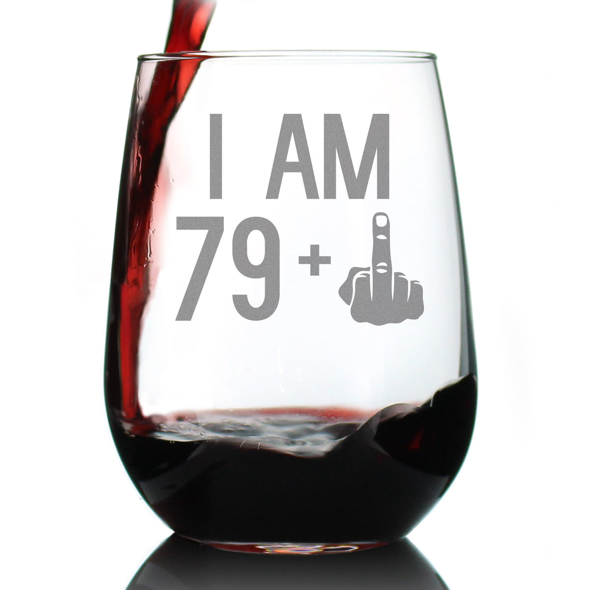 80th Birthday Stemless Wine Glass