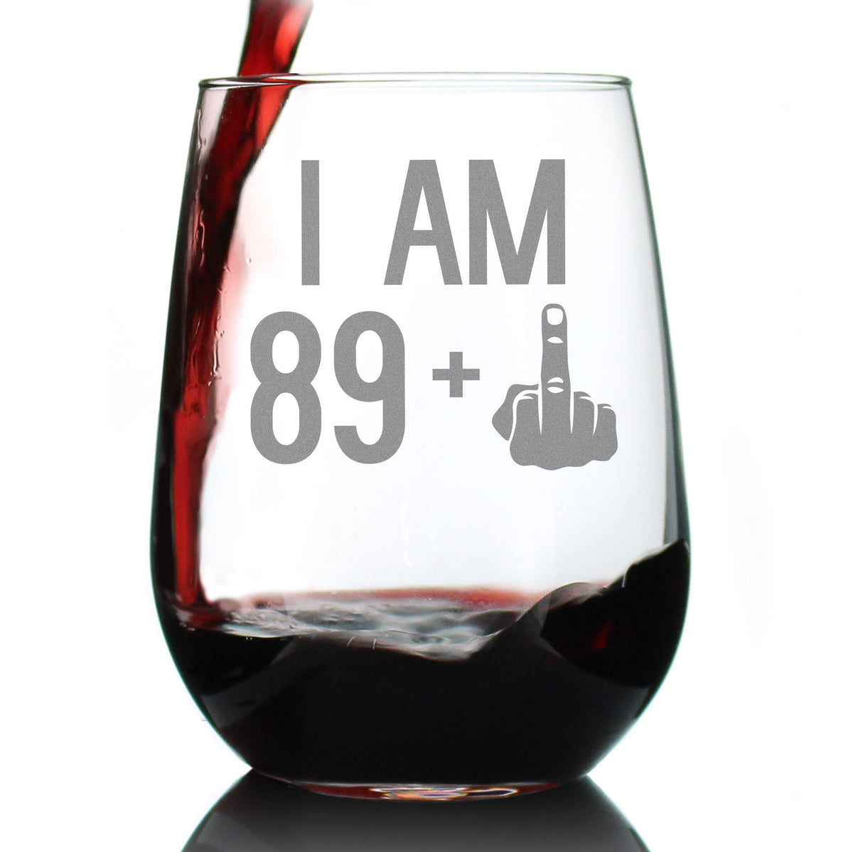 90th Birthday Stemless Wine Glass