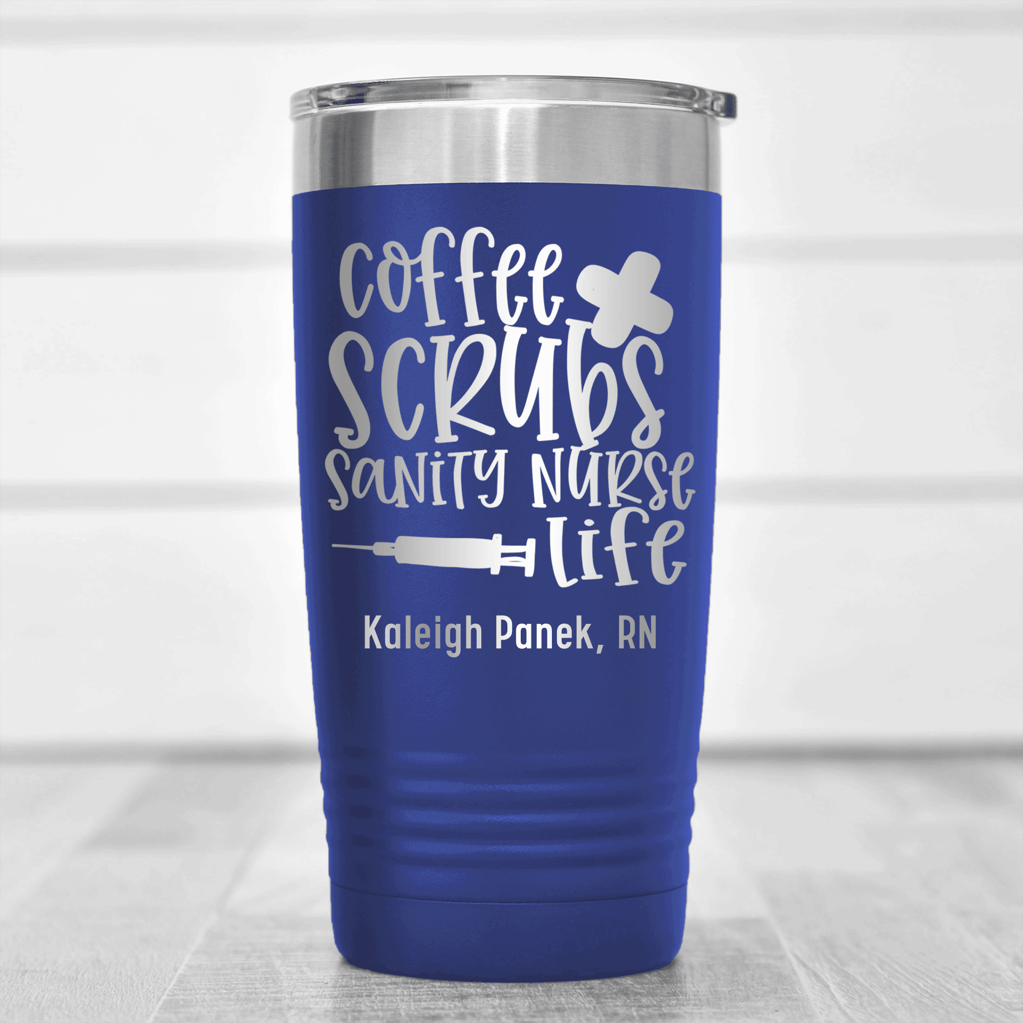 Blue Nurse Tumbler With Sanity Nurse Life Design