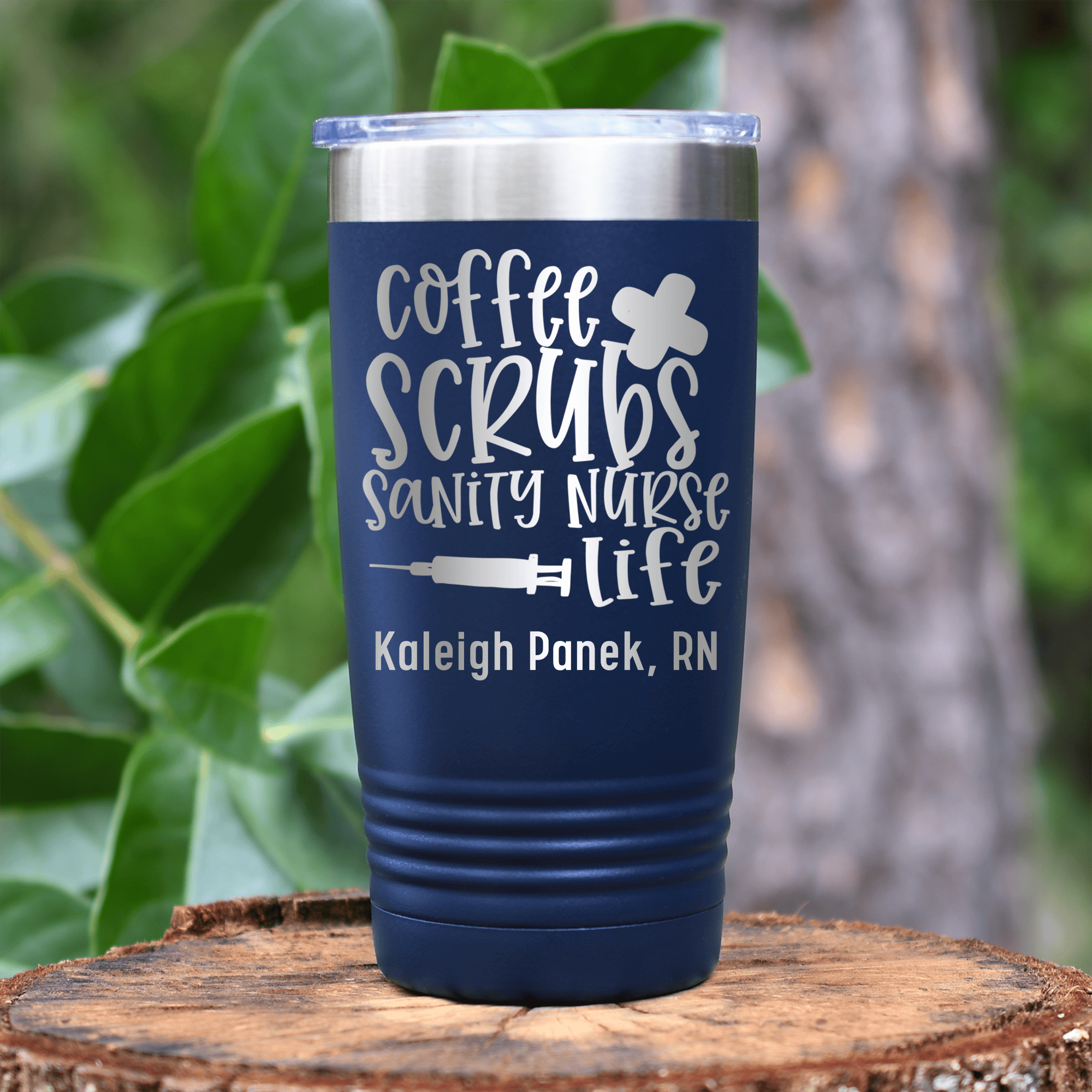 Navy Nurse Tumbler With Sanity Nurse Life Design