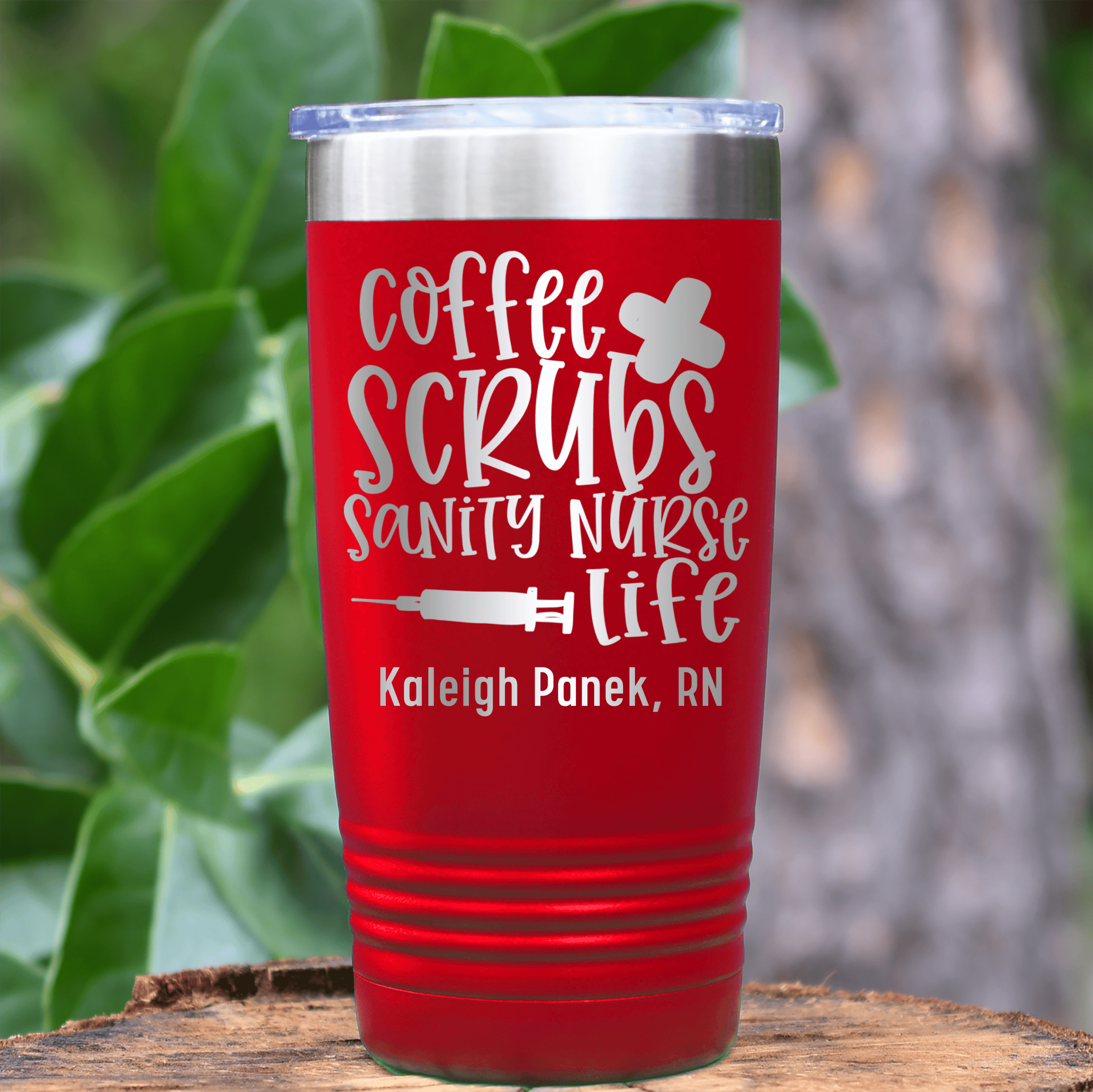 Red Nurse Tumbler With Sanity Nurse Life Design