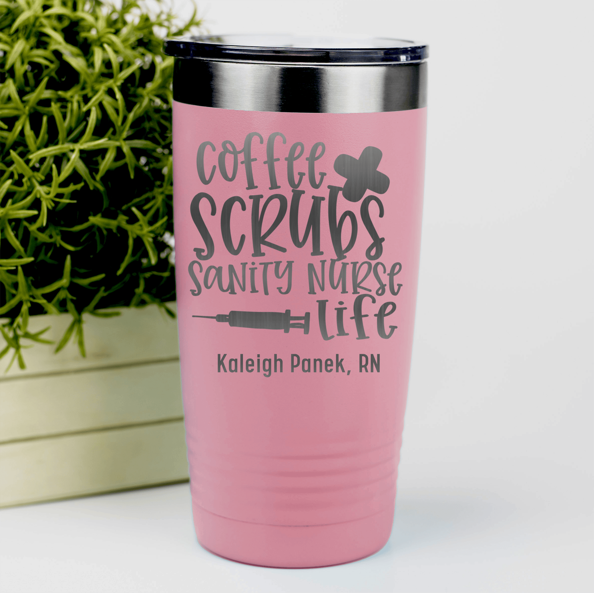 Salmon Nurse Tumbler With Sanity Nurse Life Design