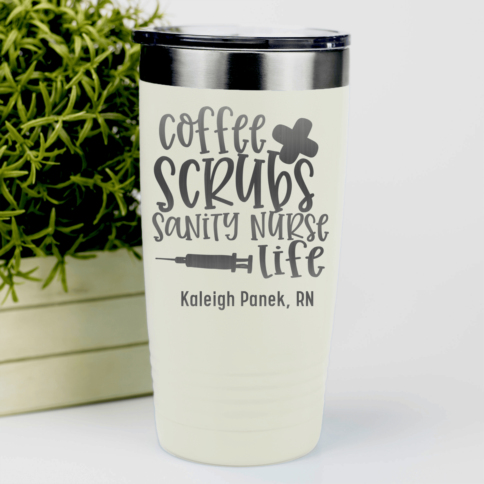 White Nurse Tumbler With Sanity Nurse Life Design