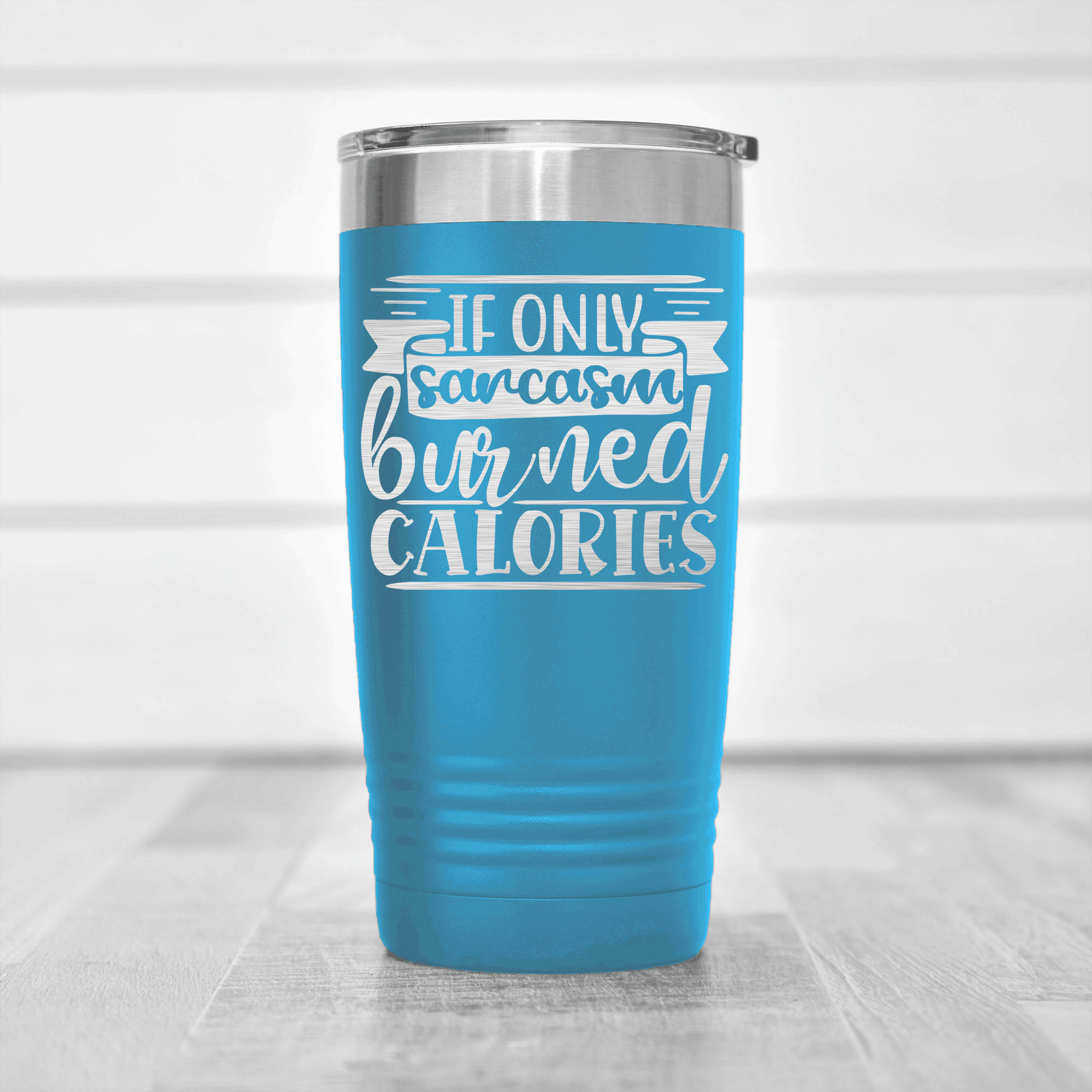 Light Blue pickelball tumbler Sarcasm Makes Me Skinny