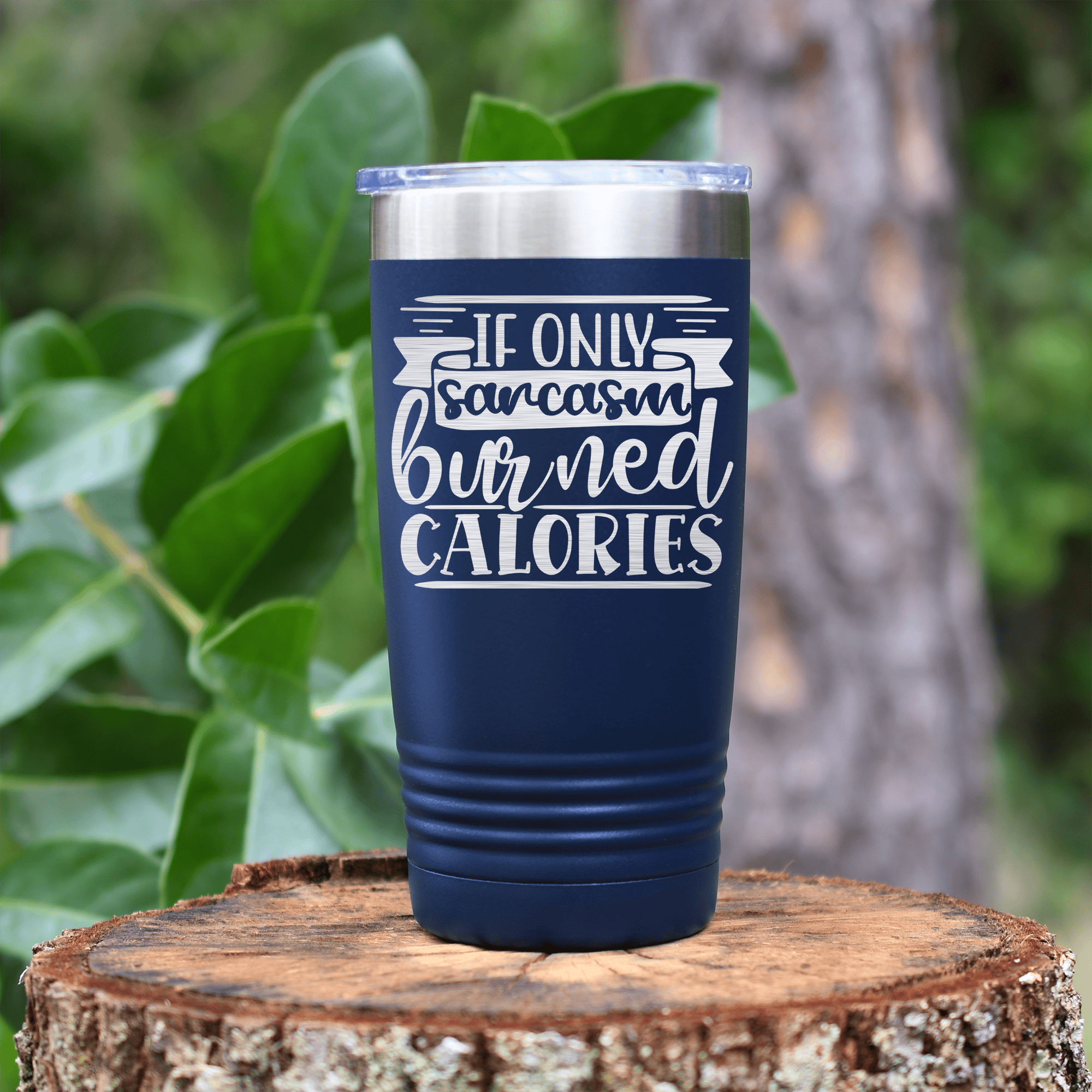 Navy pickelball tumbler Sarcasm Makes Me Skinny