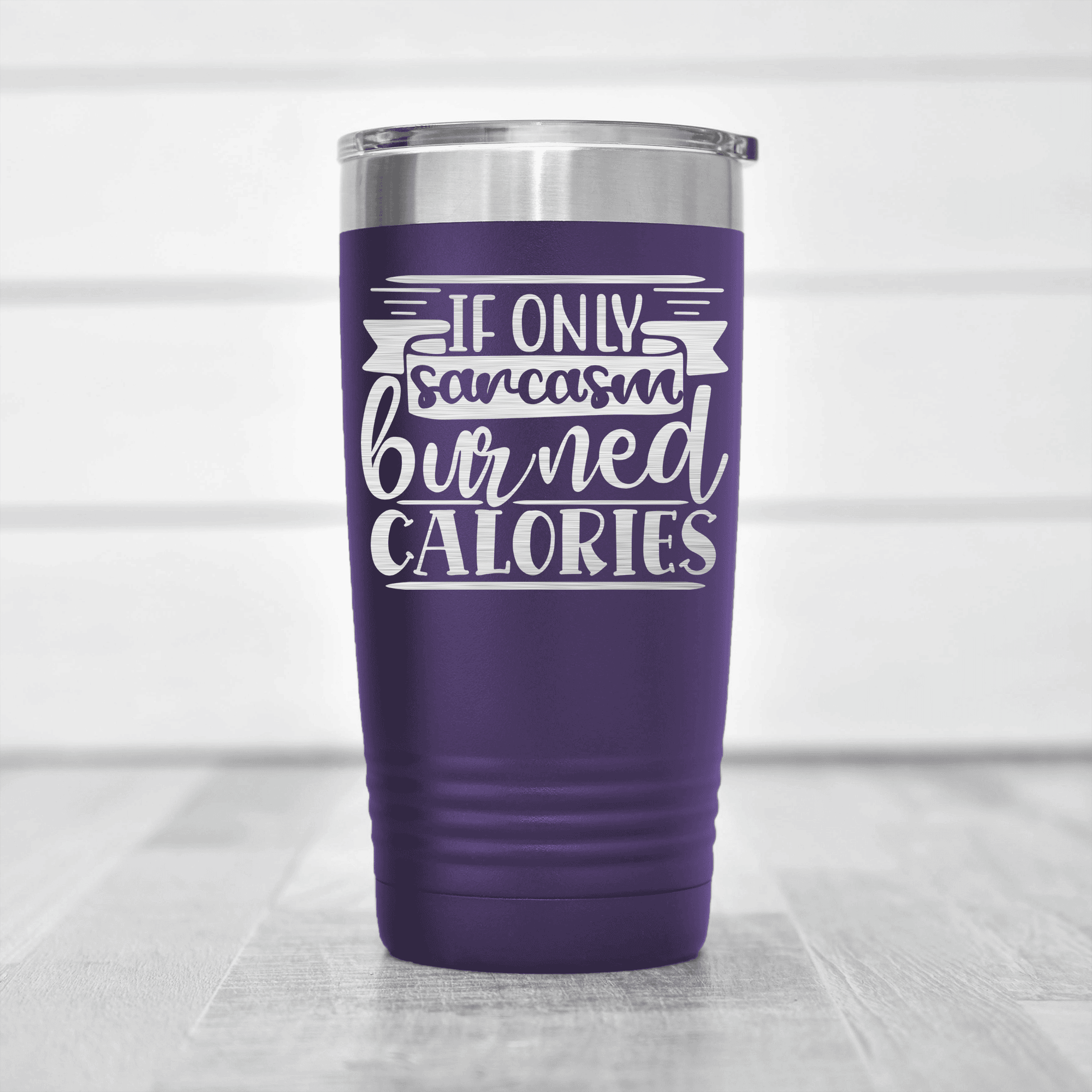 Purple pickelball tumbler Sarcasm Makes Me Skinny