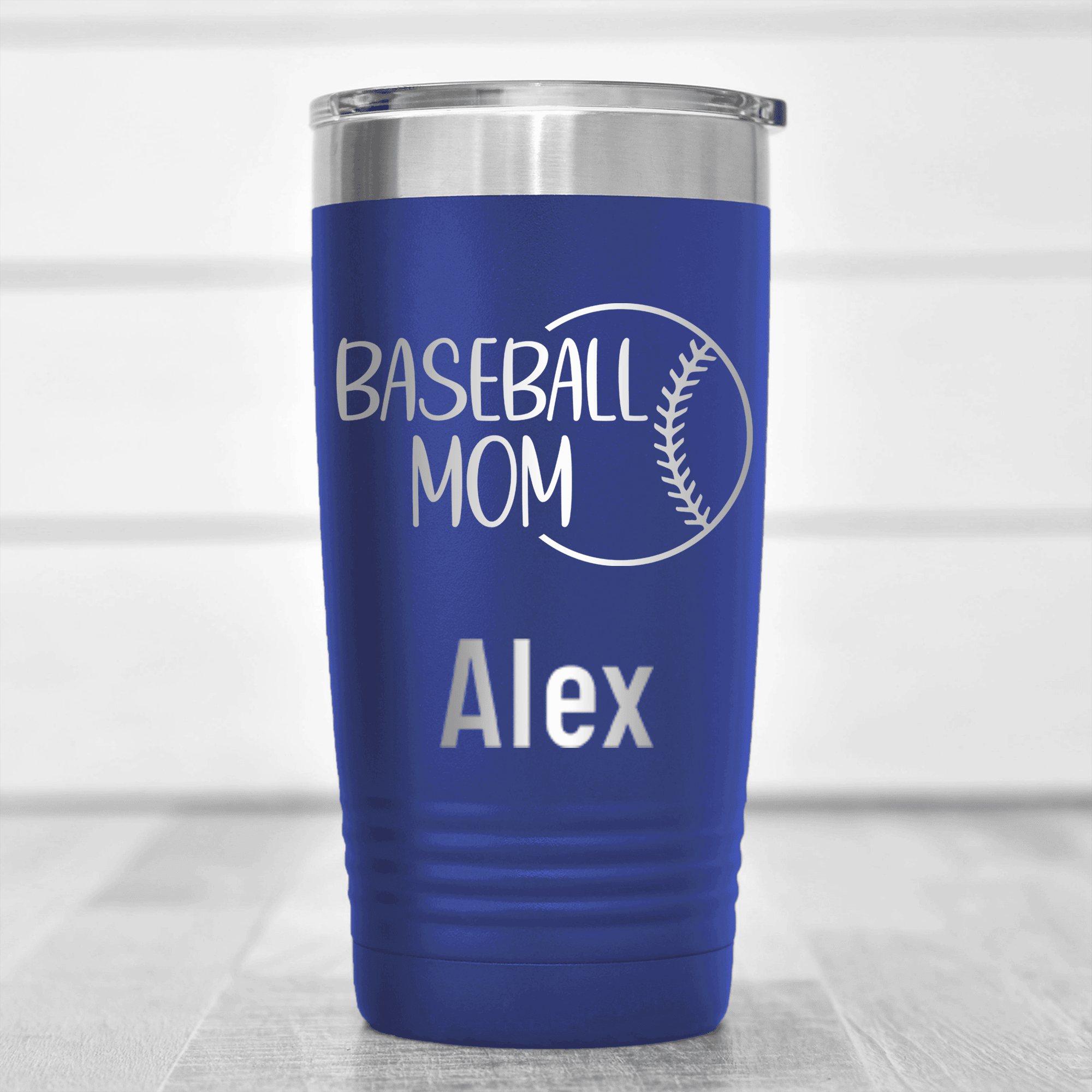 Blue Baseball Mom Tumbler With Sassy Baseball Mom Design