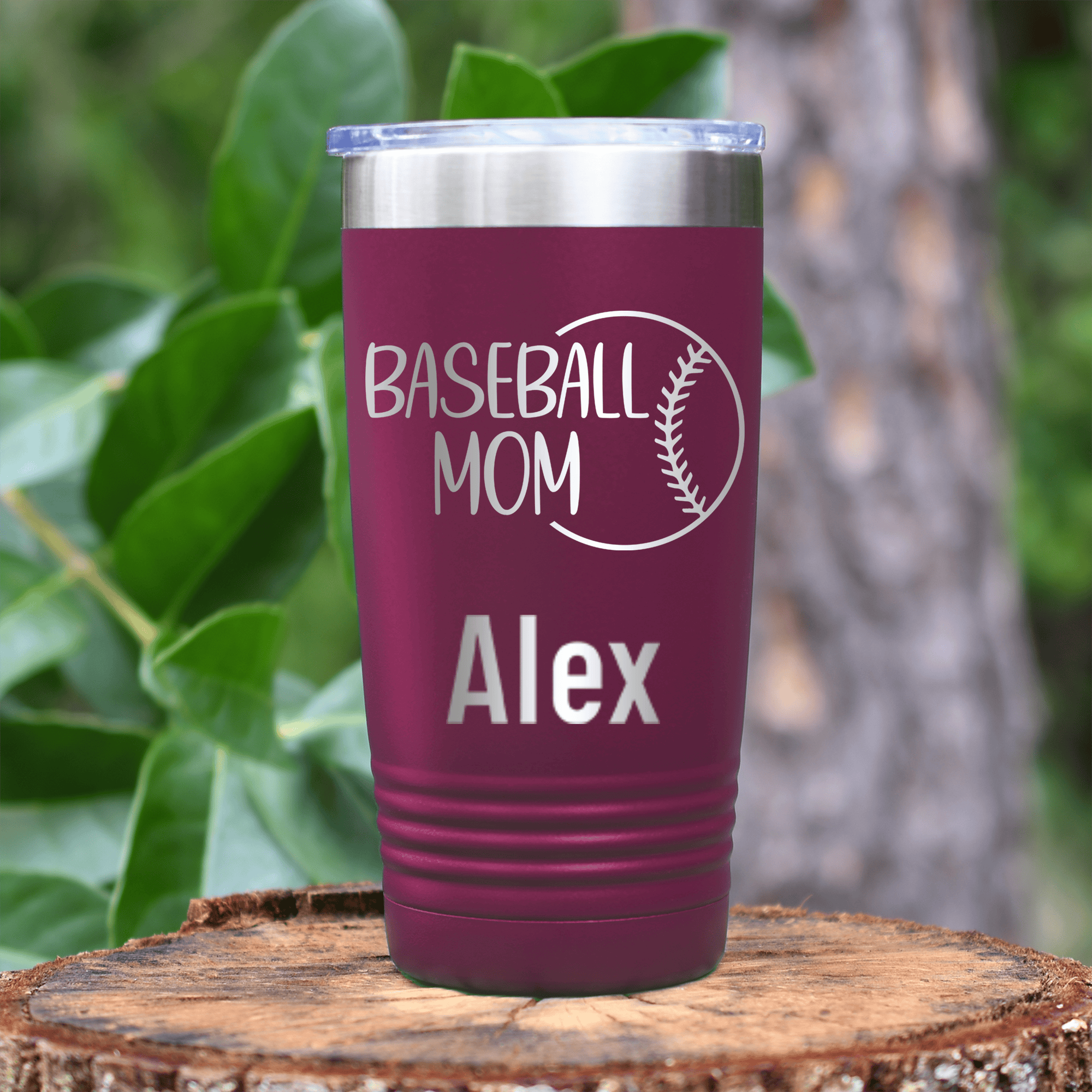 Maroon Baseball Mom Tumbler With Sassy Baseball Mom Design