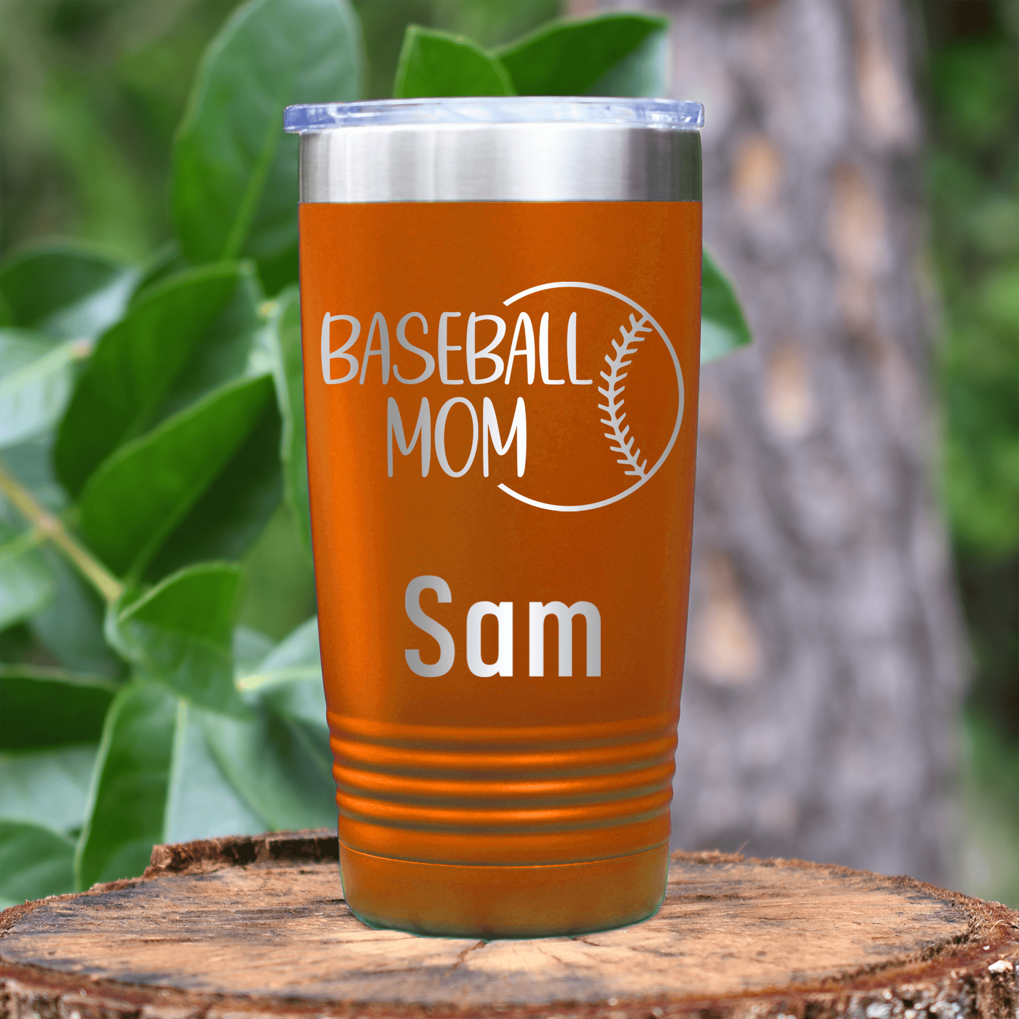 Orange Baseball Mom Tumbler With Sassy Baseball Mom Design