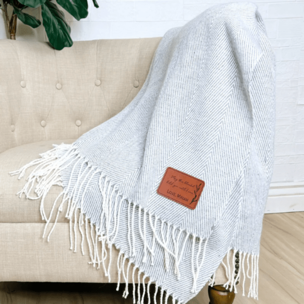 Farmhouse Monogram Throw Blanket