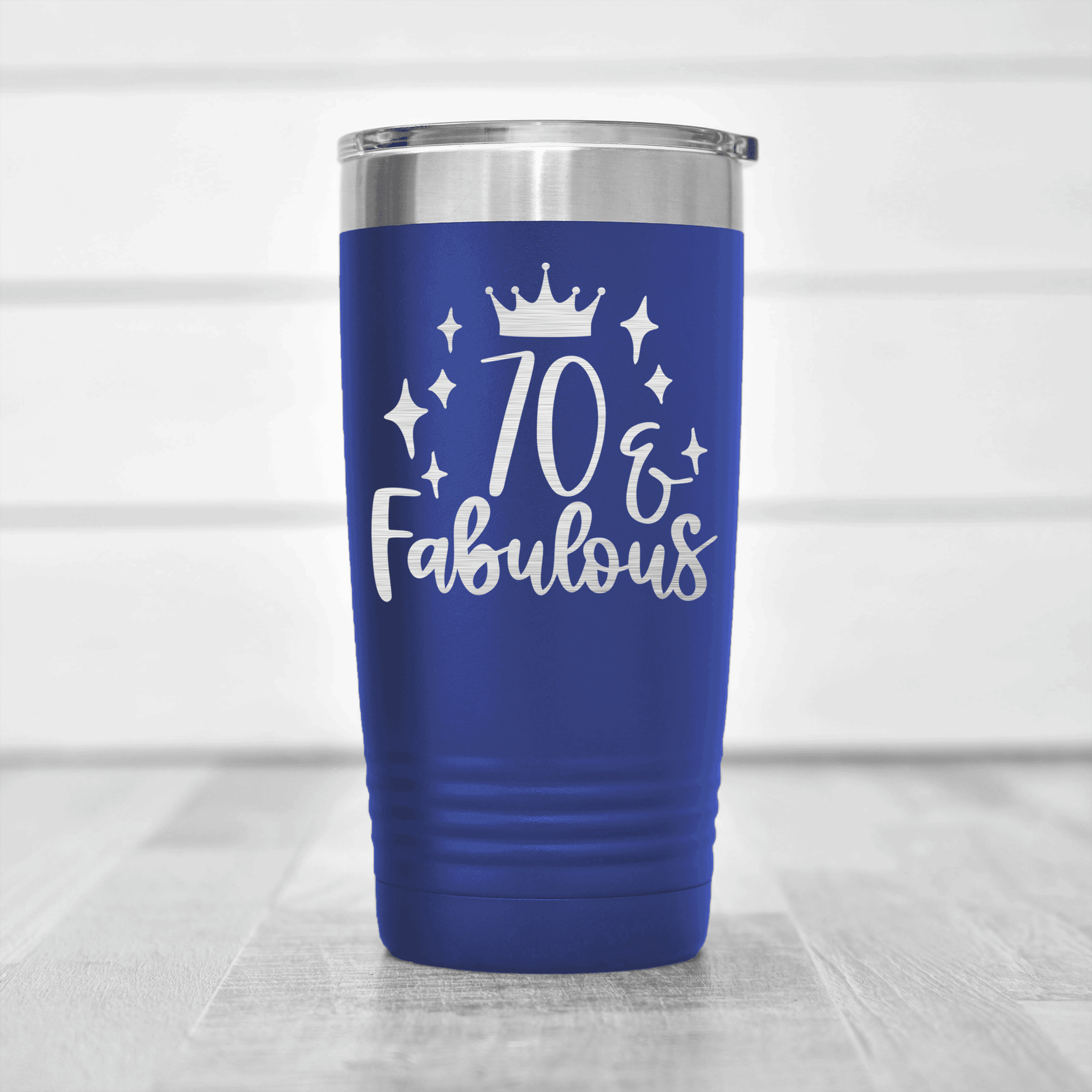 Blue birthday tumbler Seventy And Fabulous