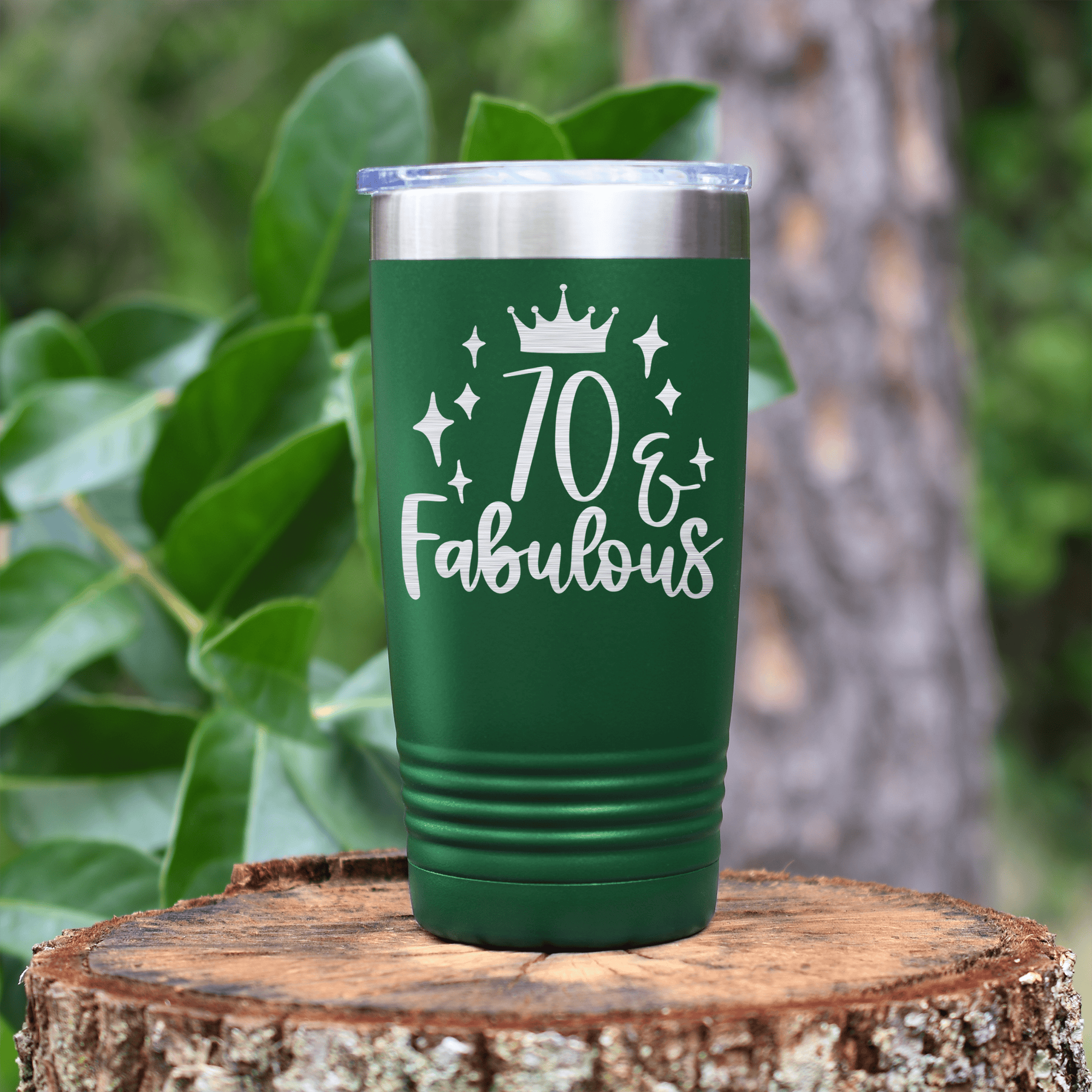 Green birthday tumbler Seventy And Fabulous