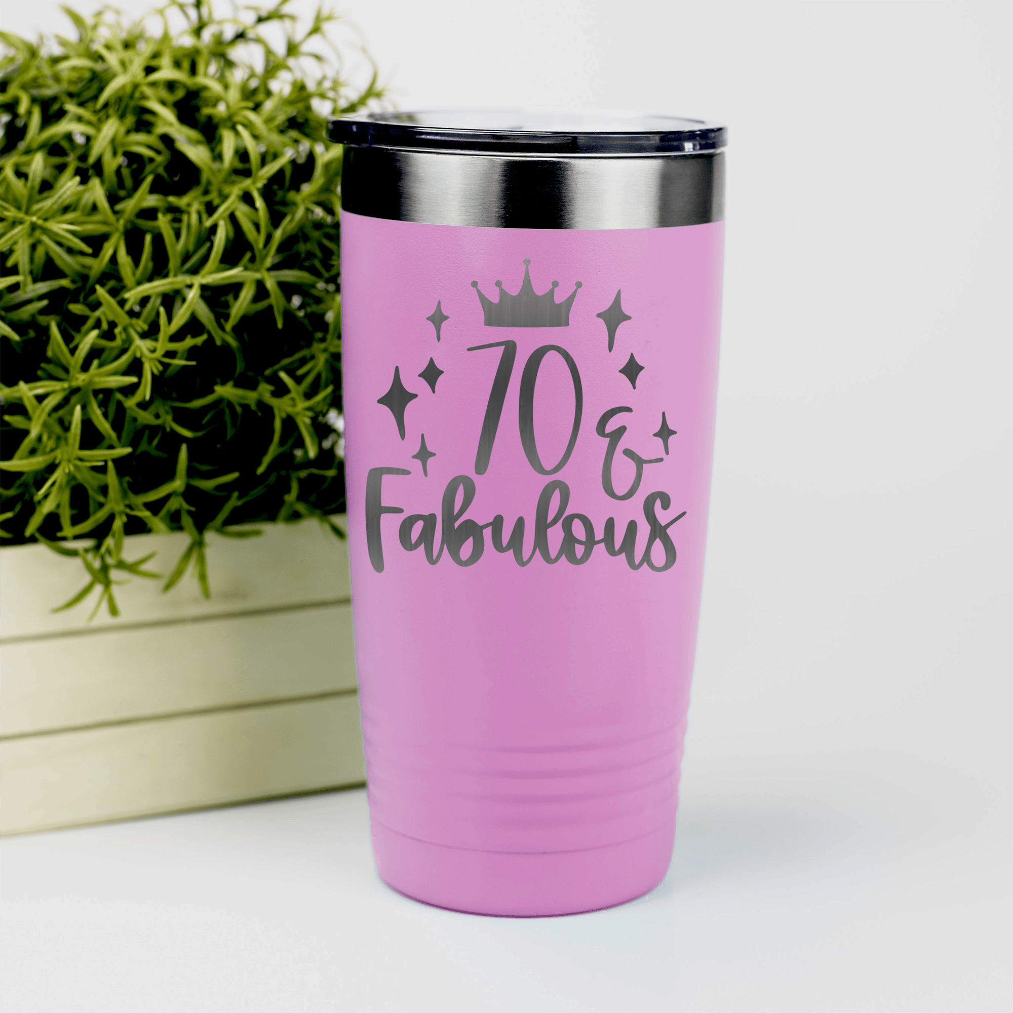 Pink birthday tumbler Seventy And Fabulous