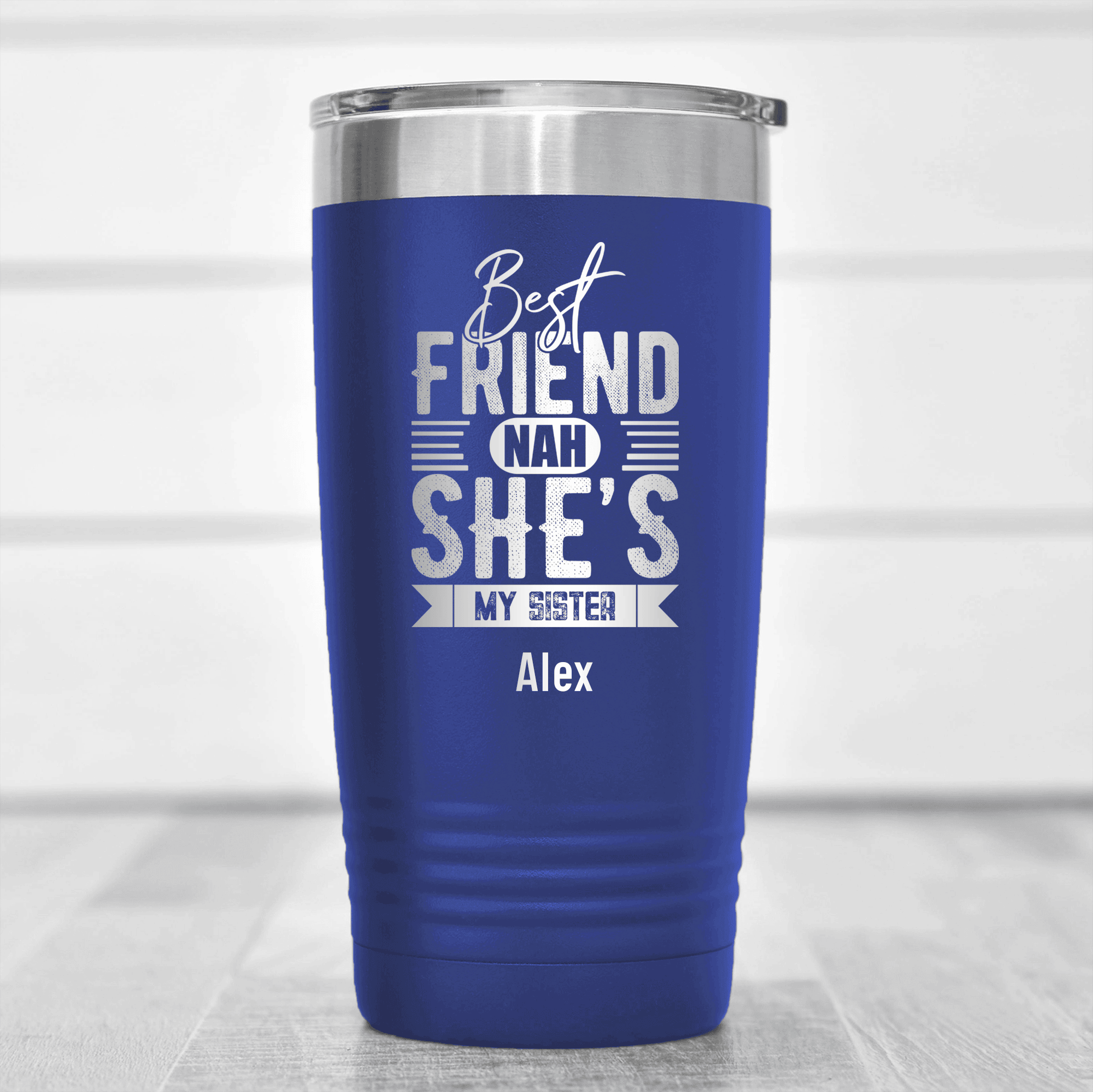 Blue Best Friend Tumbler With Shes My Sister Design