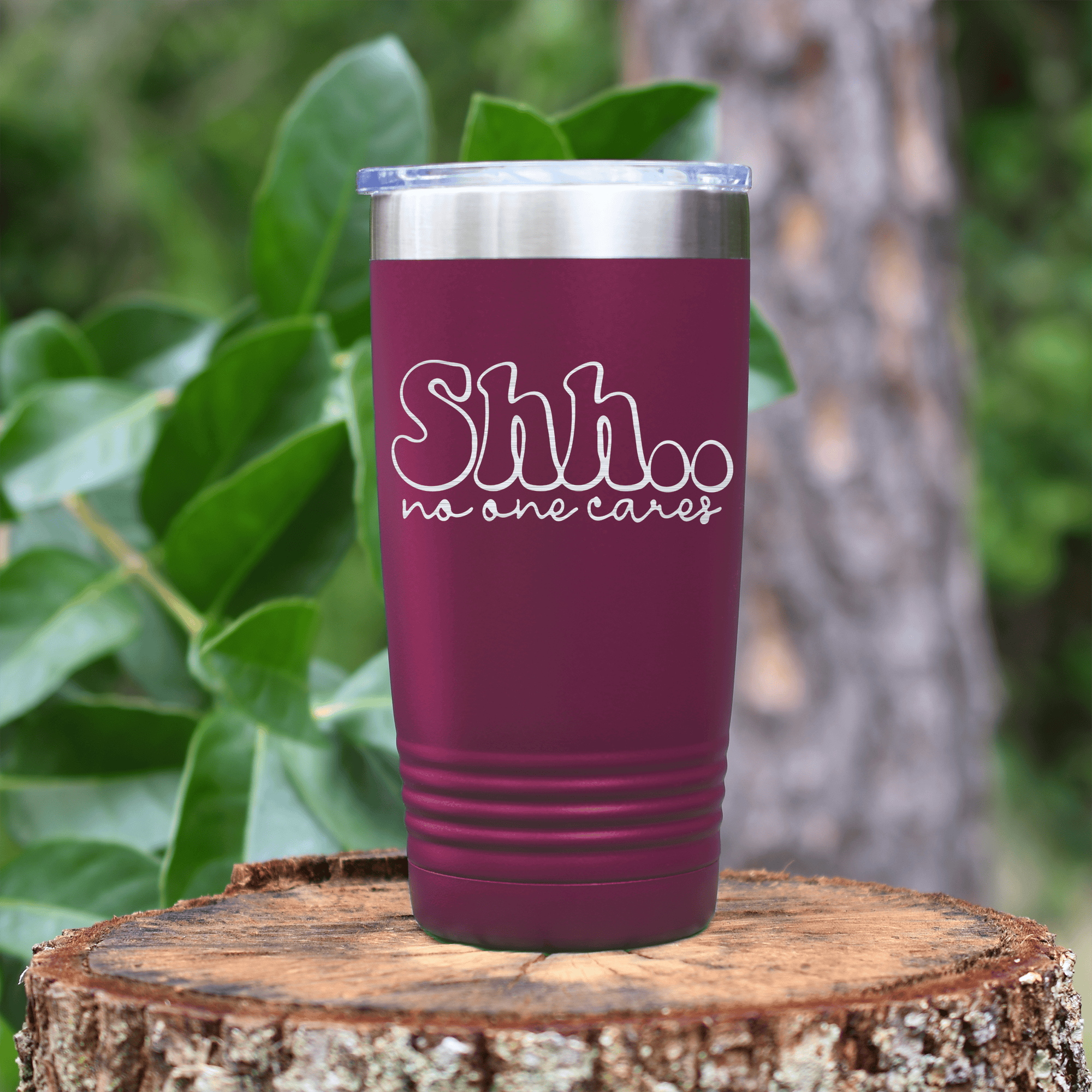 Maroon pickelball tumbler Shh