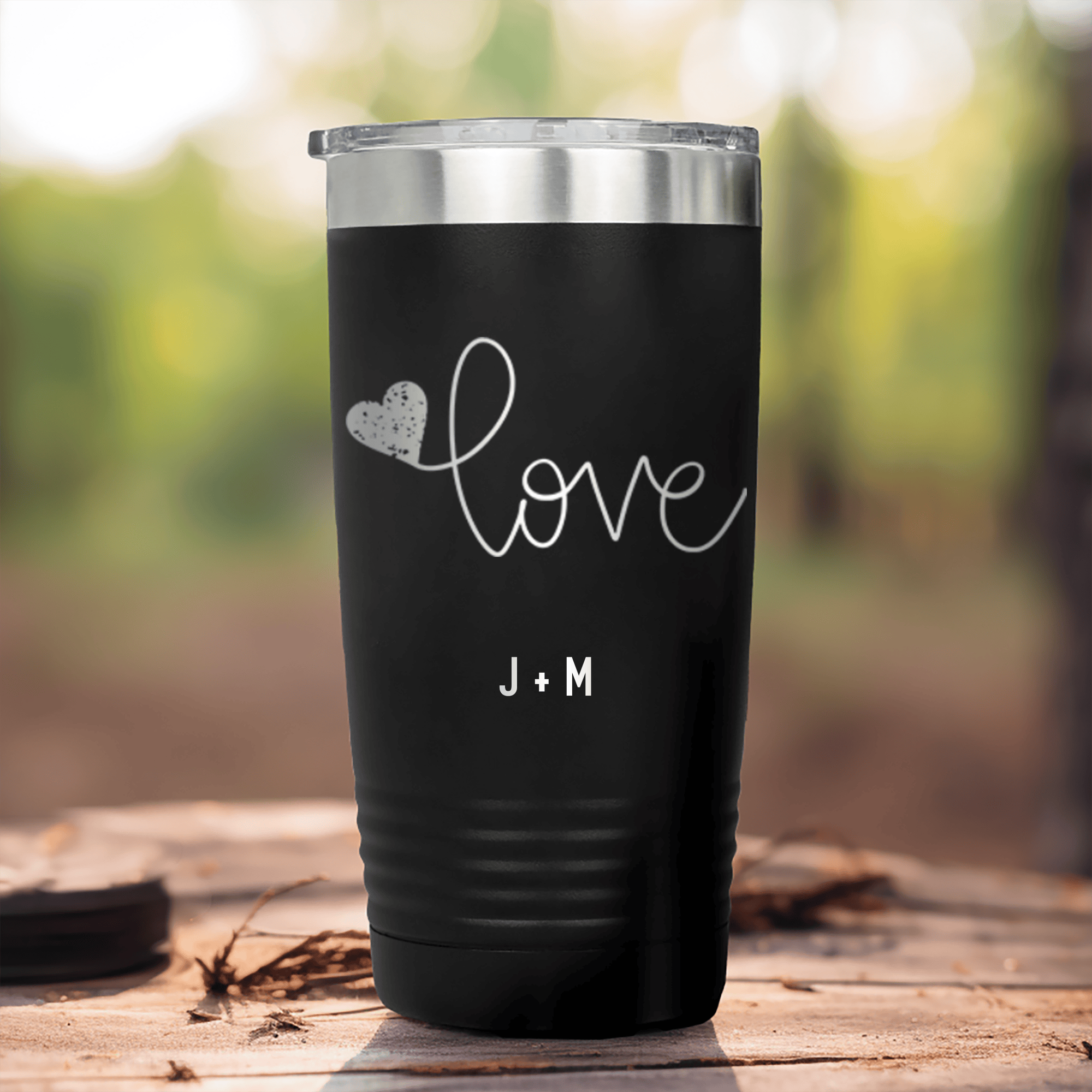 Black Valentines Day Tumbler With Simple Love Design