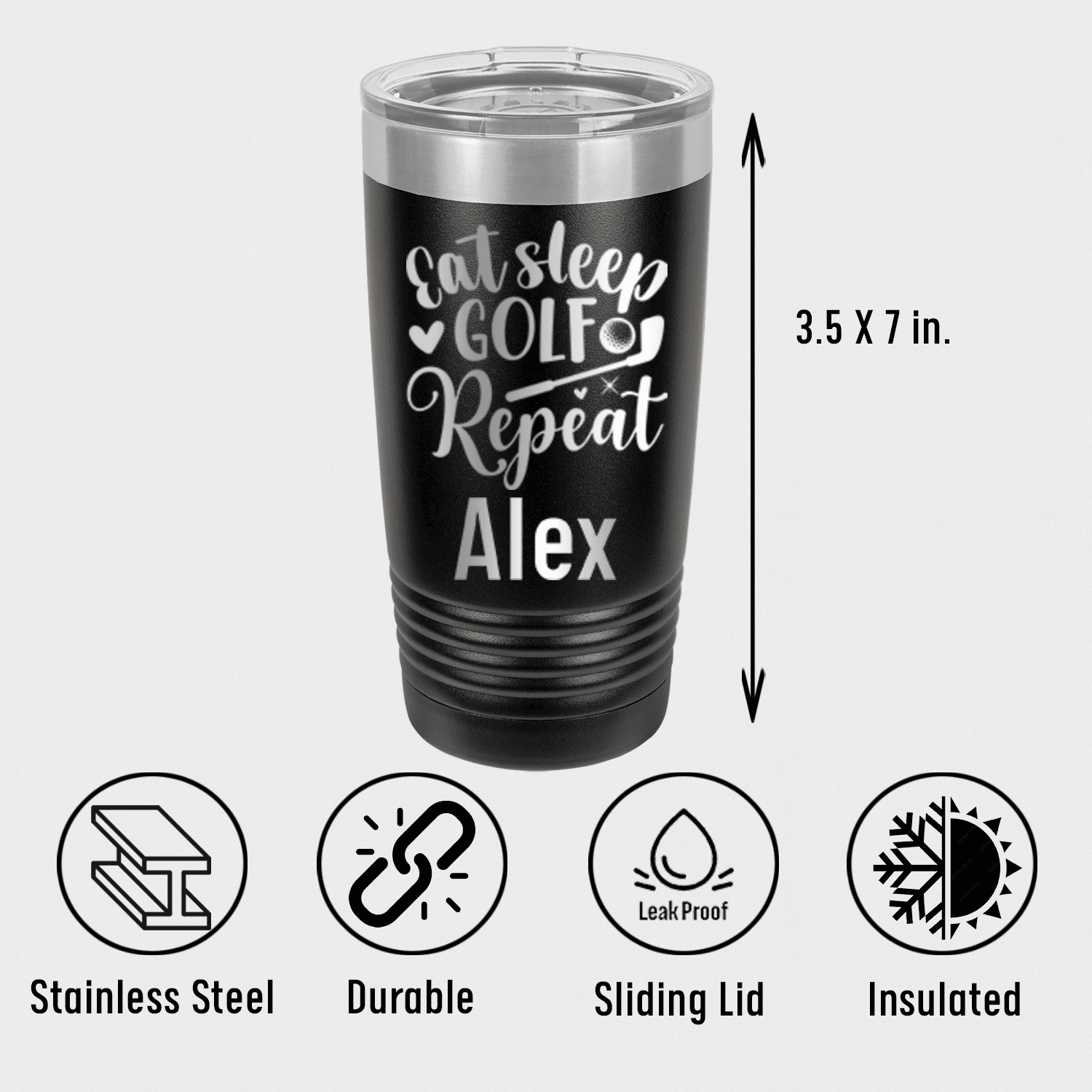 Sleeping Eating Golfing Tumbler