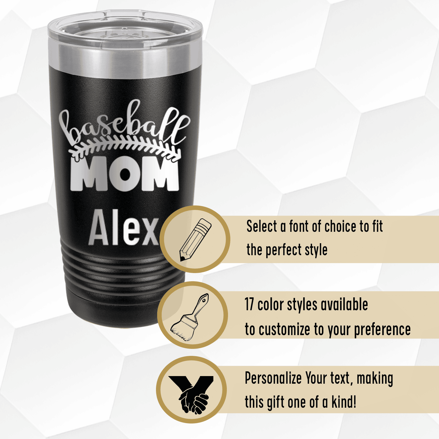 Stitched Baseball Mom Tumbler