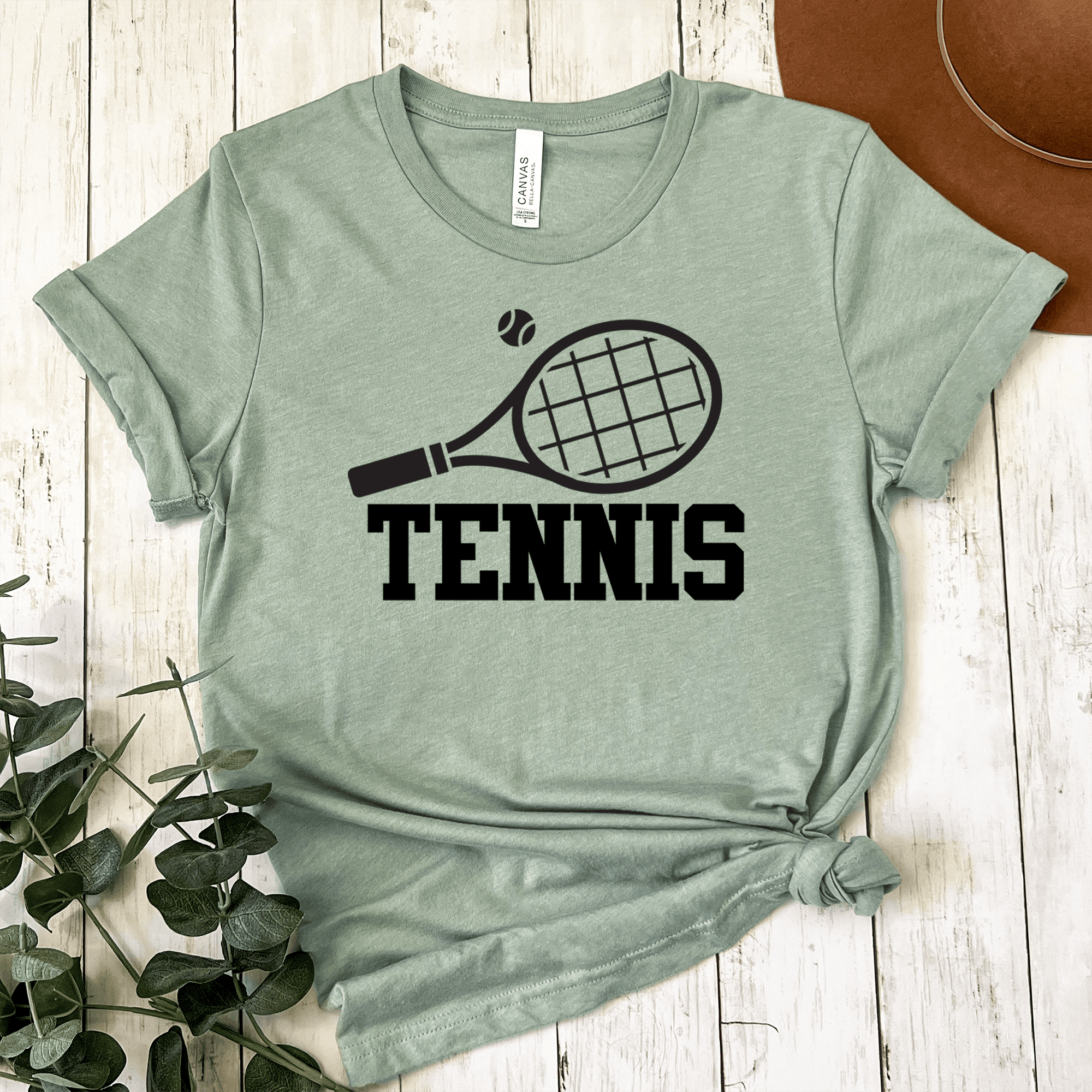 Womens Light Green T Shirt with Straight-Ballin-Tennis design