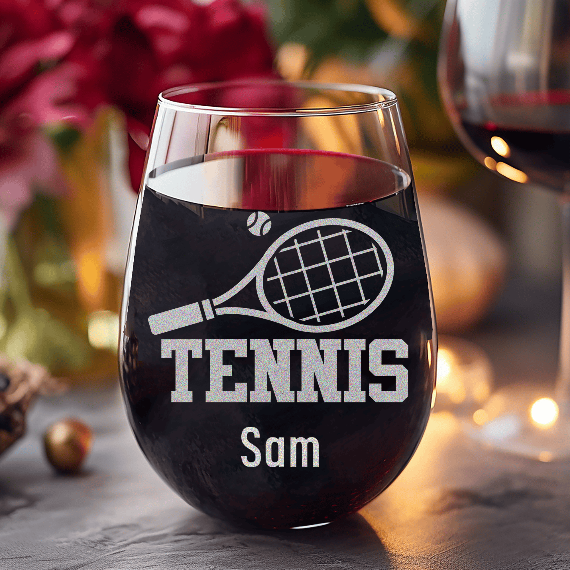 Straight Ballin Tennis Stemless Wine Glass