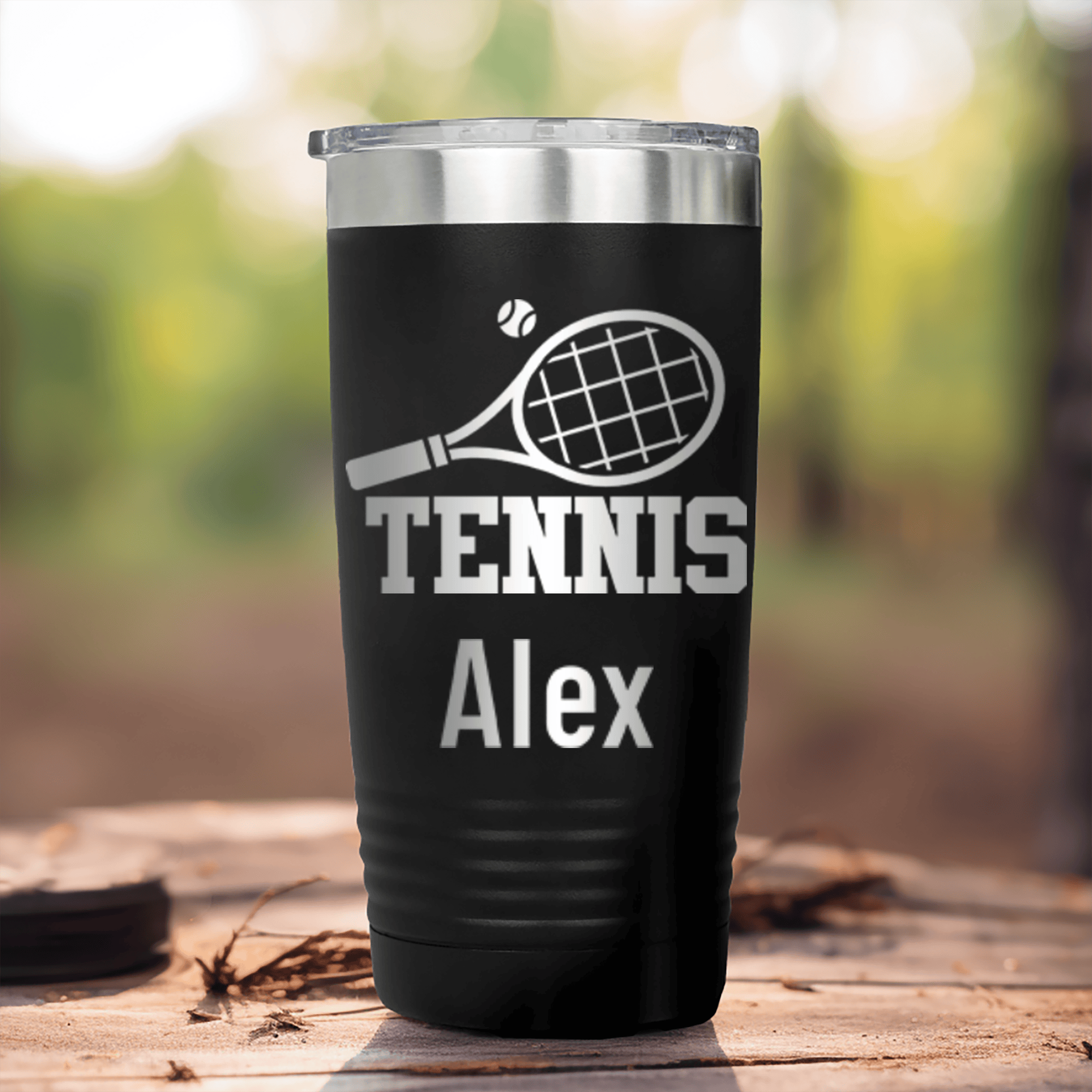 Black Tennis For Her Tumbler With Straight Ballin Tennis Design