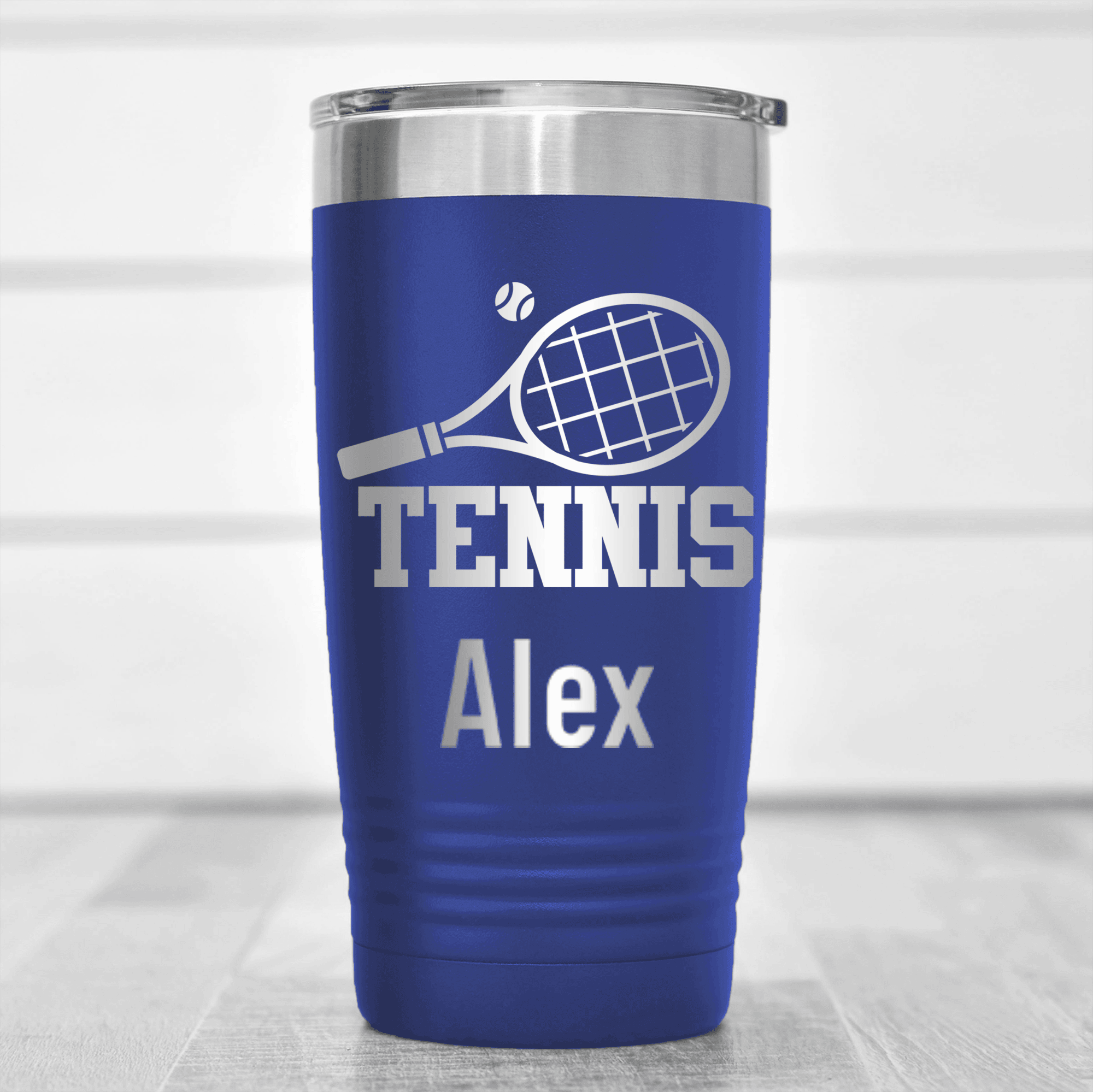 Blue Tennis For Her Tumbler With Straight Ballin Tennis Design