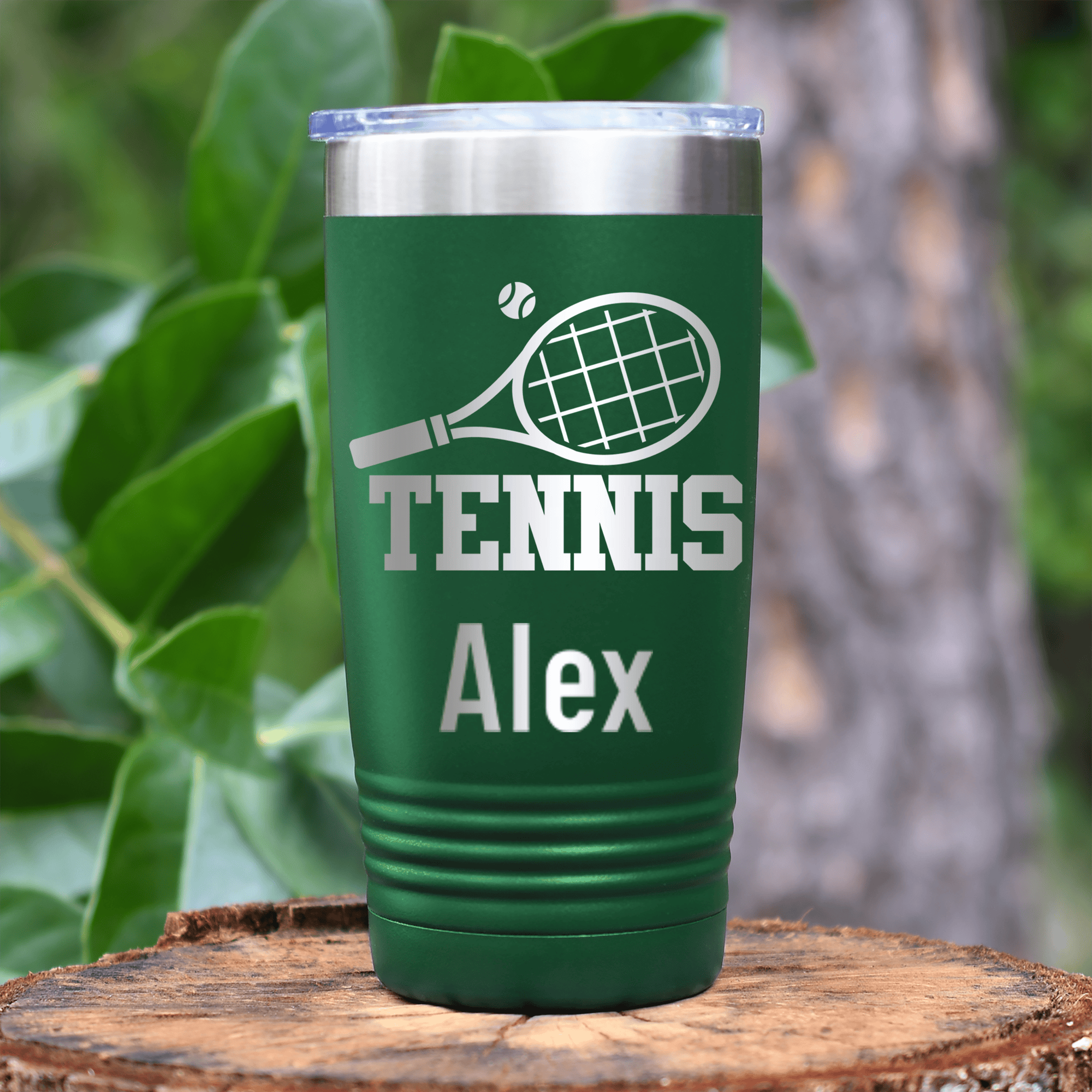 Green Tennis For Her Tumbler With Straight Ballin Tennis Design