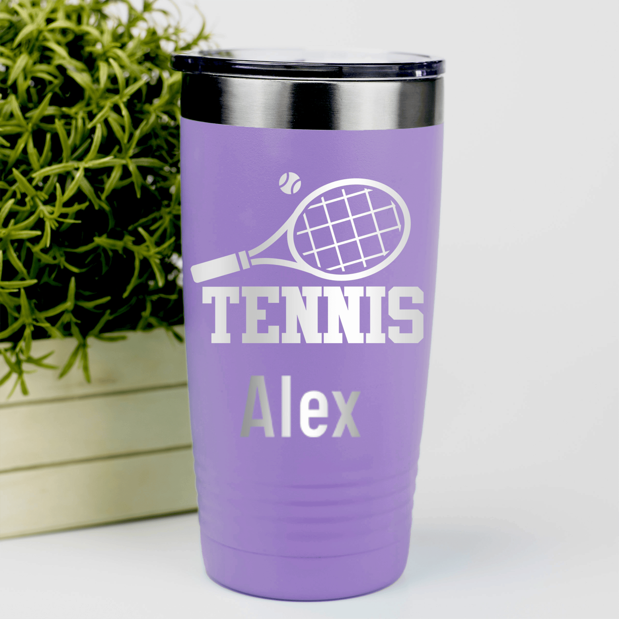 Light Purple Tennis For Her Tumbler With Straight Ballin Tennis Design